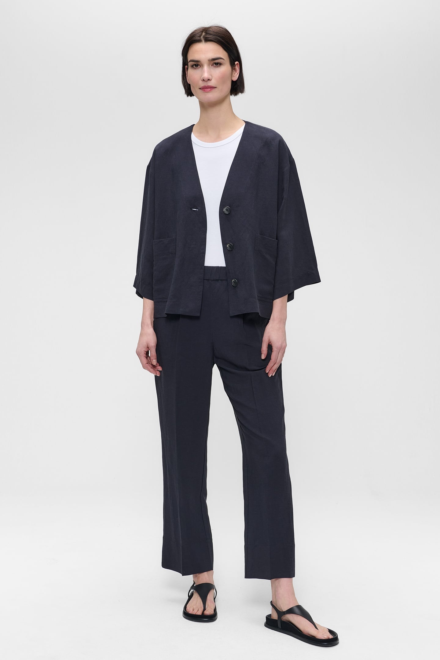 FINE LINEN VISC SHIRT JACKET SLATE 2
