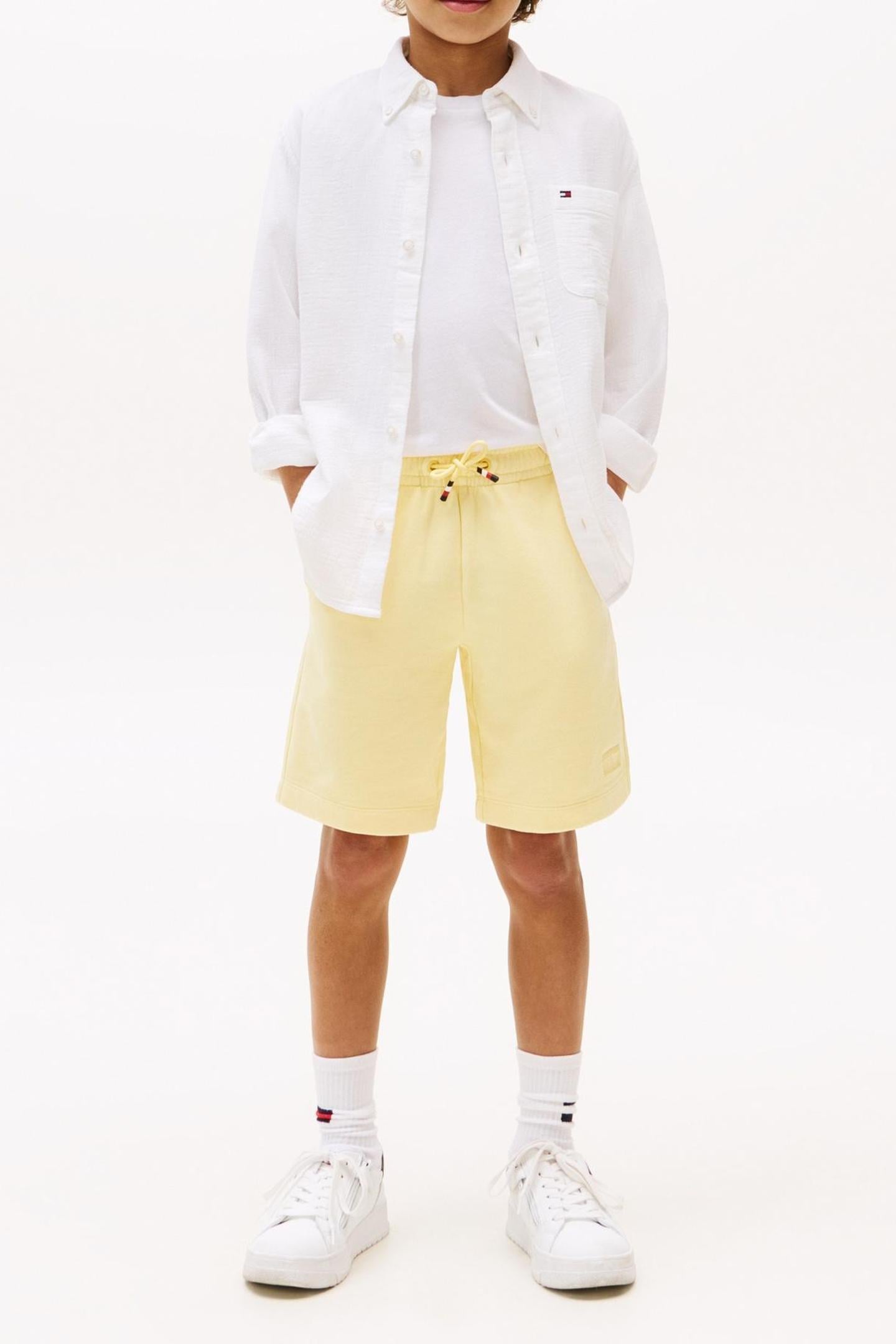 BOYS TONAL FLAG EMB SHORT CITRONELLA 3