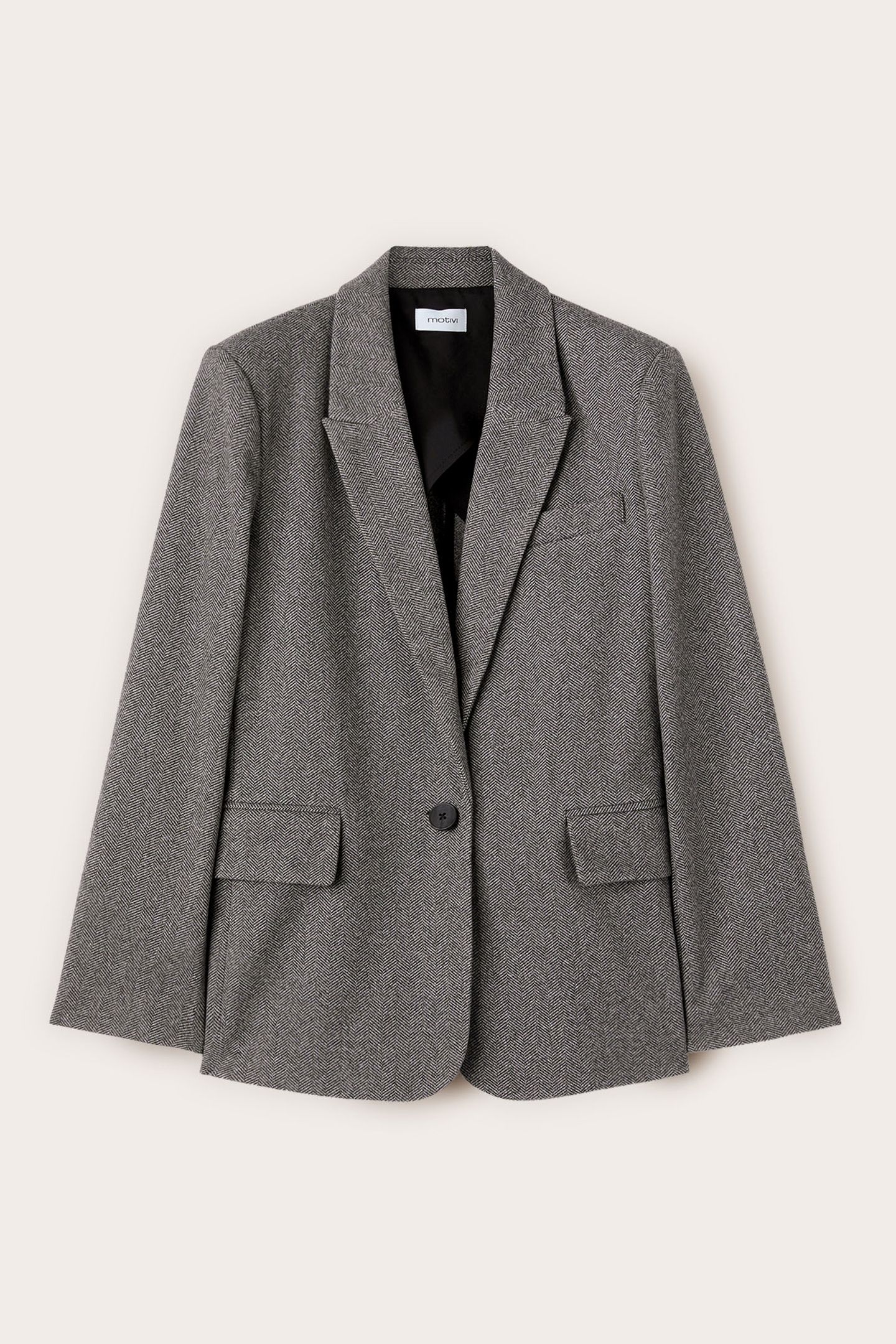 YARN-DYED STRUCTURED BLAZER GREY 5