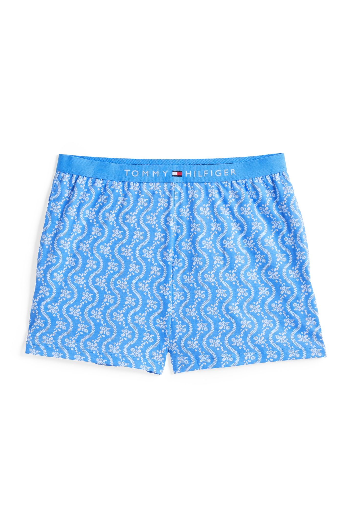 SS PRT PJ SHORT SET WHITE/FLOWER ZIG ZAG BLUE SPELL 5