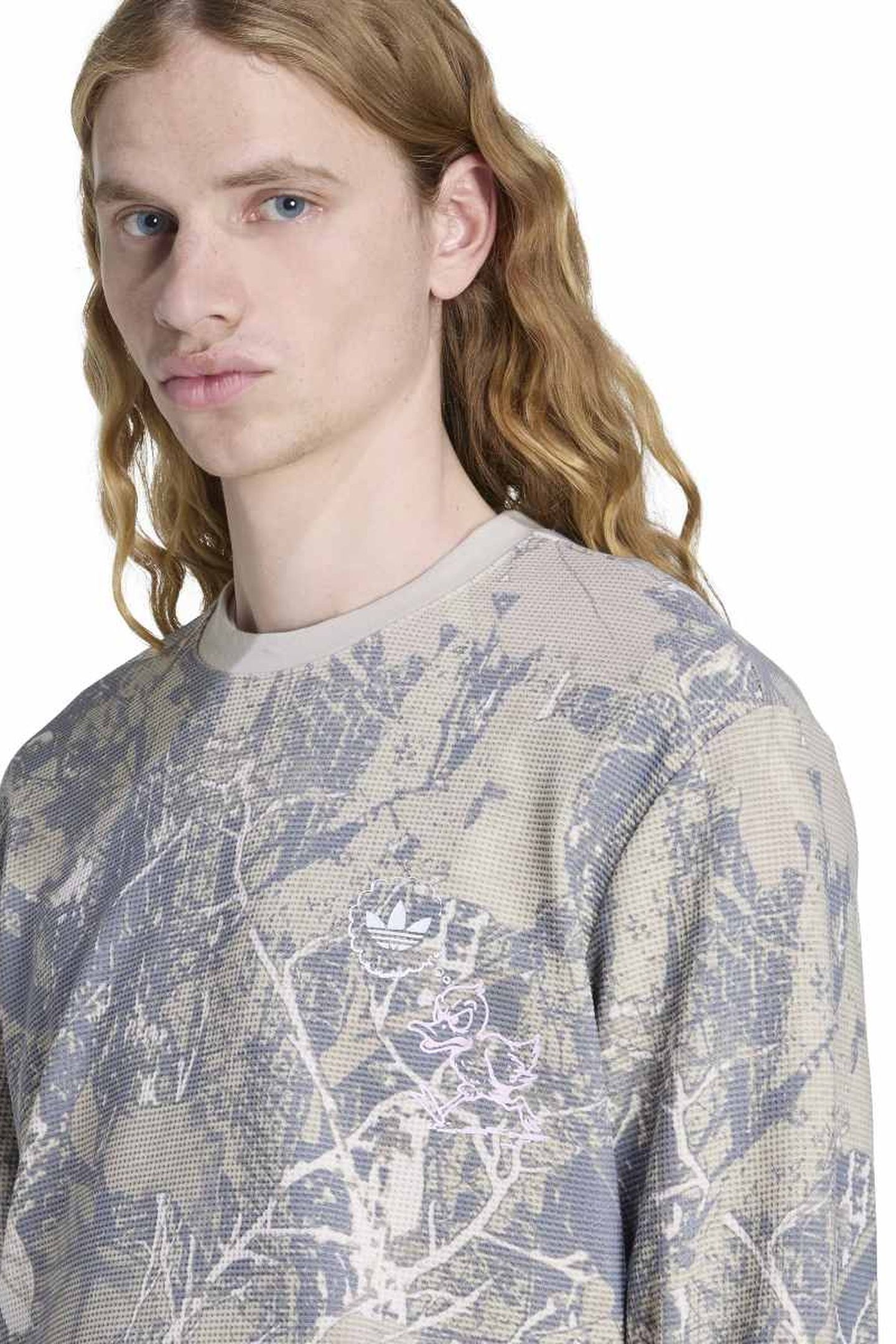UNISEX CAMO WAFFLE LS PUTTY GREY 5