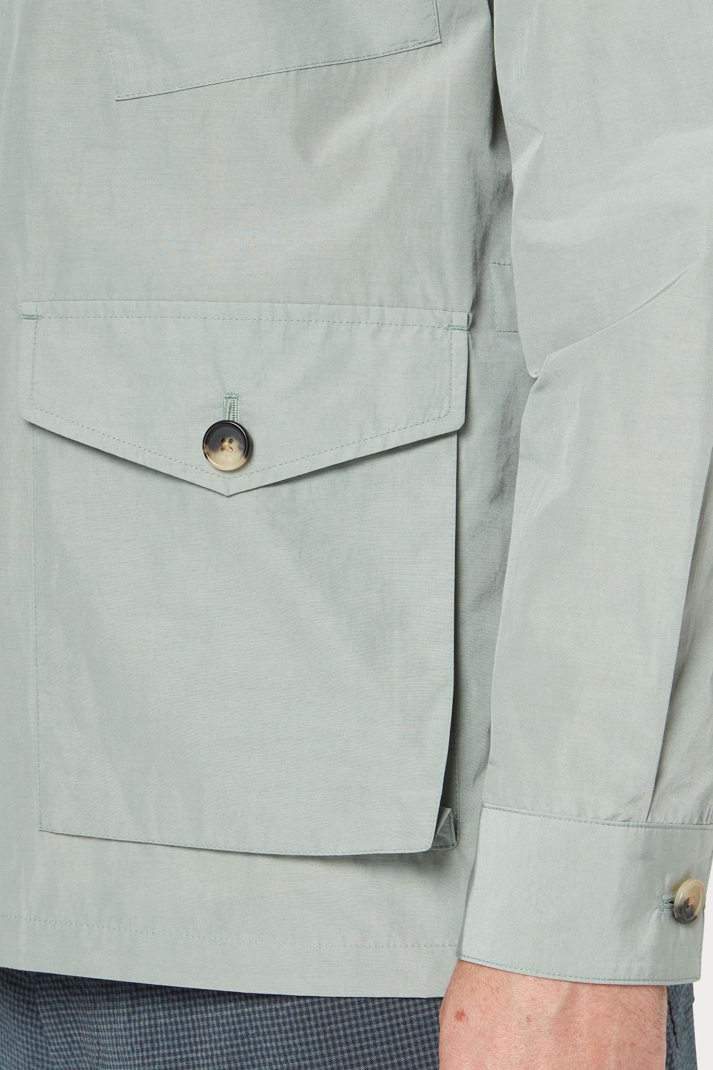 MENS 4PKT CASUAL JKT LT GREYISH GREEN 3