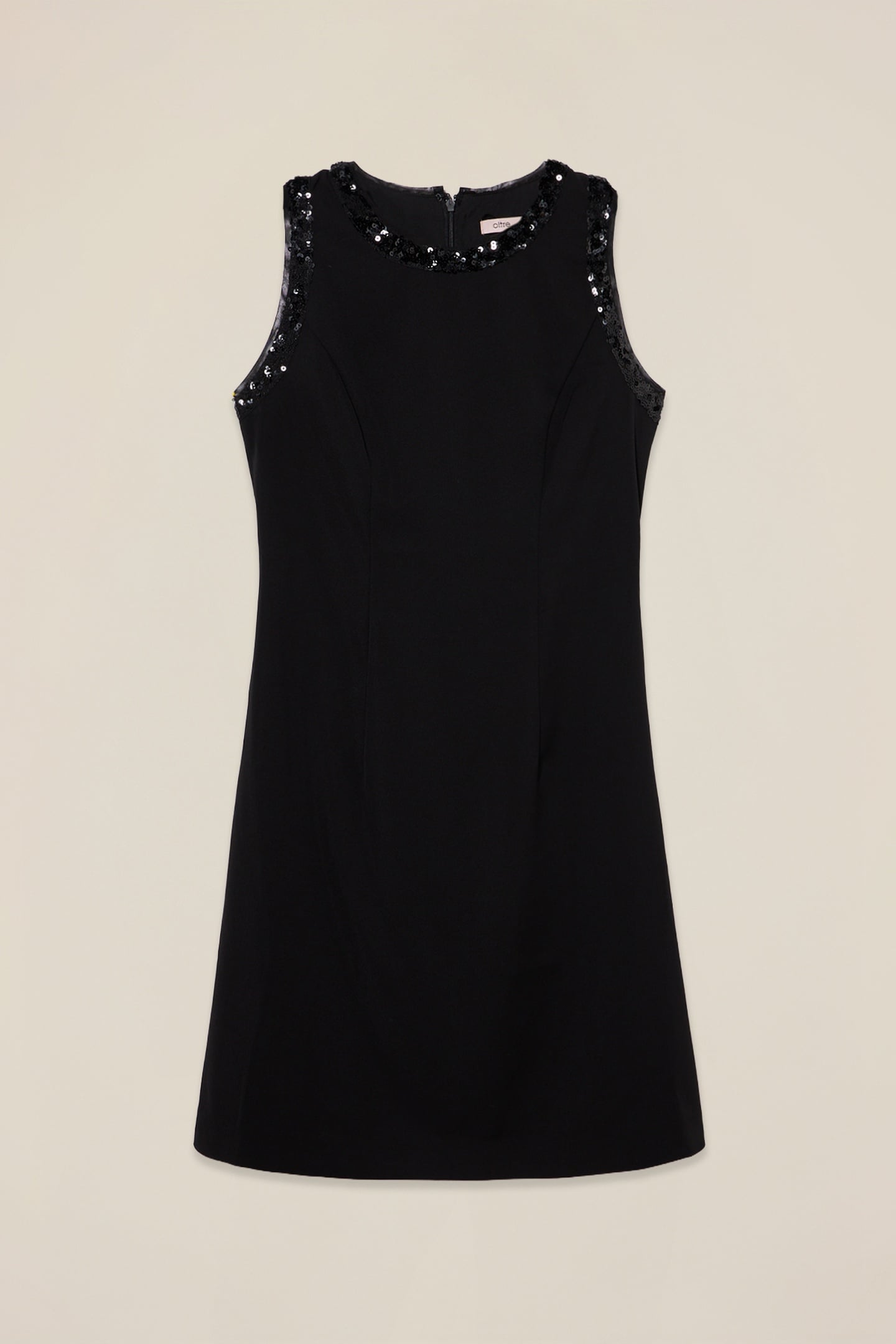 SHEATH DRESS WITH SEQUIN TRIM BLACK 3
