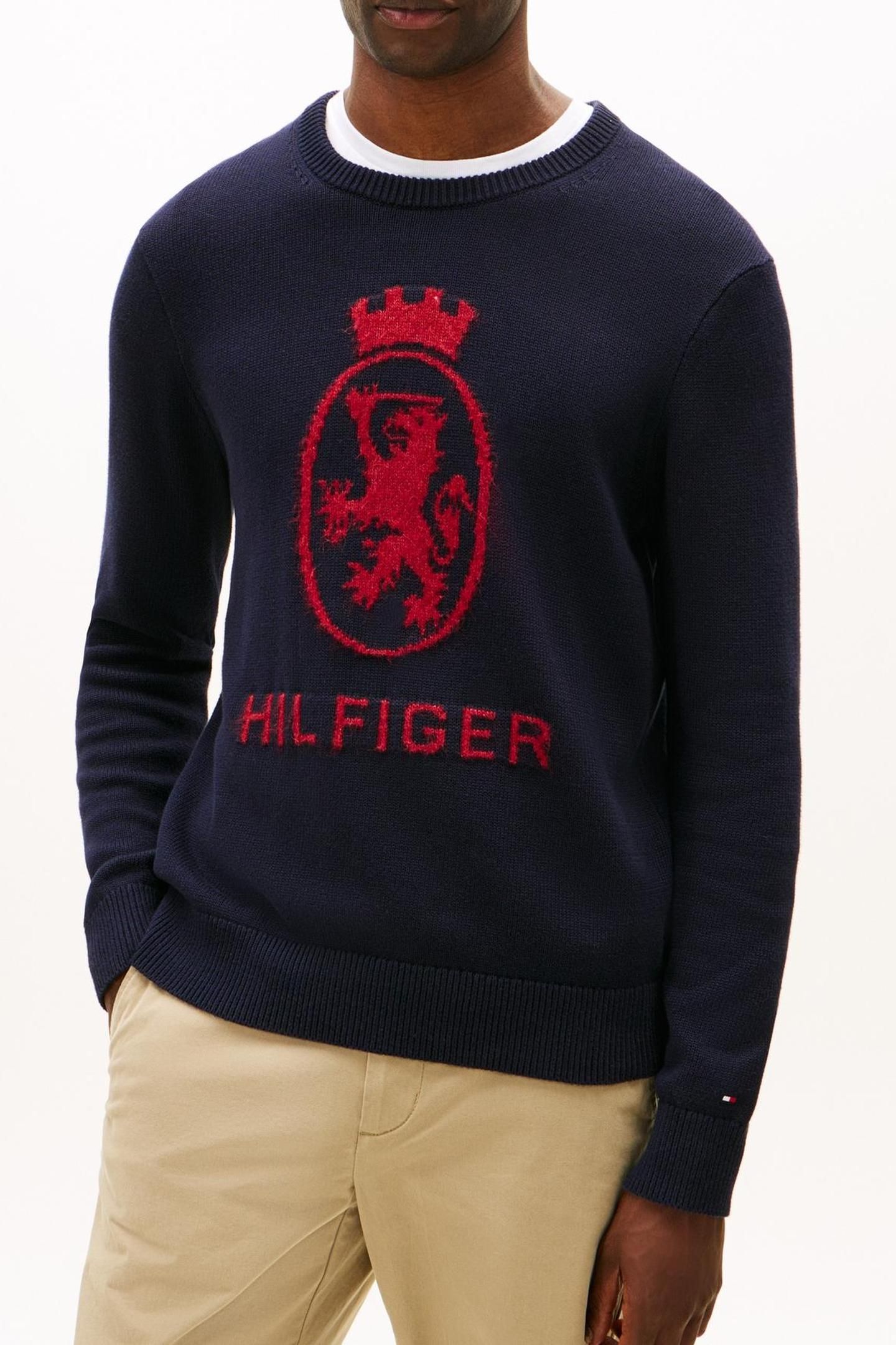 GIFTING CREST CREW NECK DESERT SKY/REGATTA RED 2