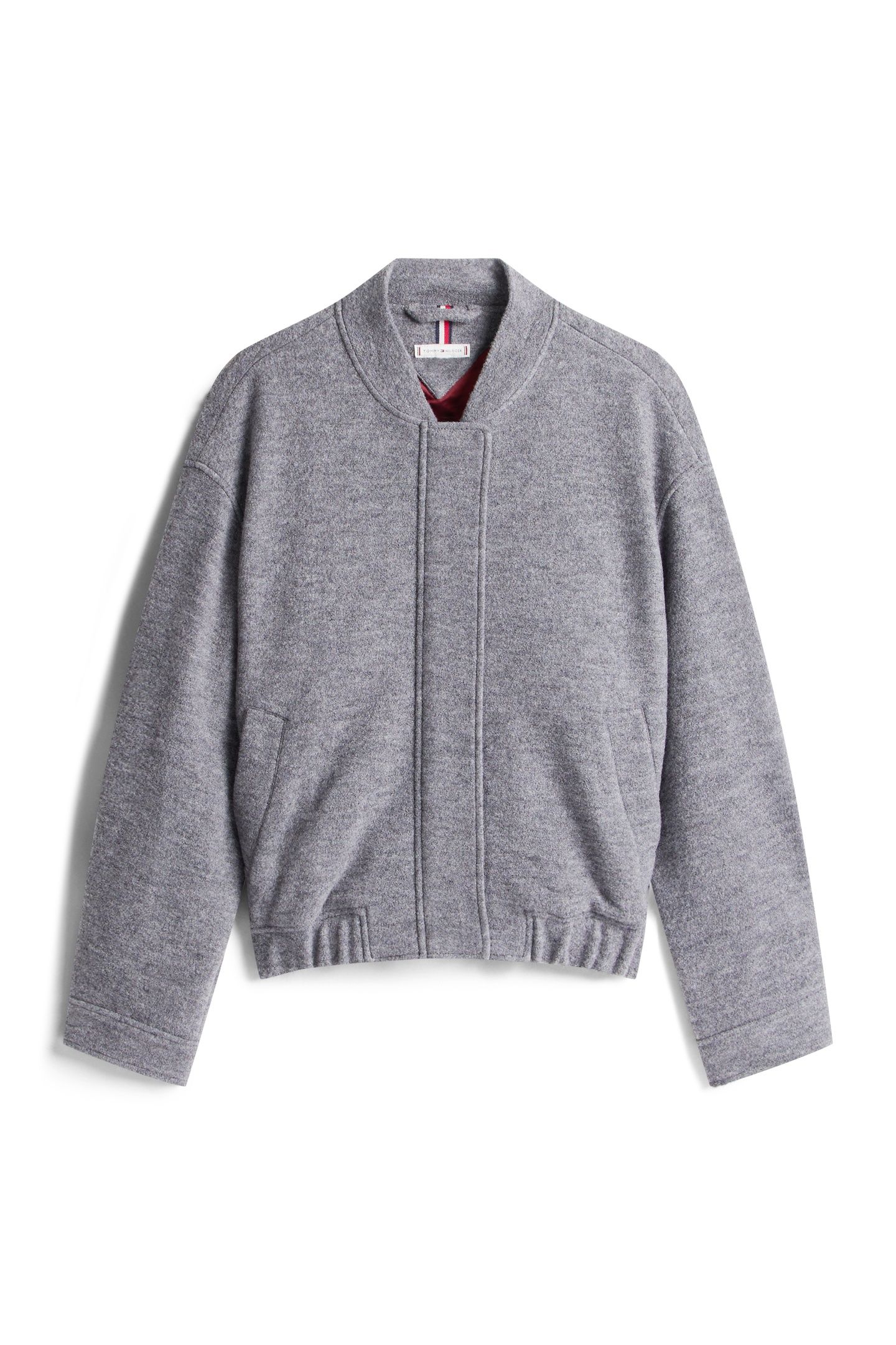 WOOL TEXTURE REG BOMBER MID GREY HEATHER 4