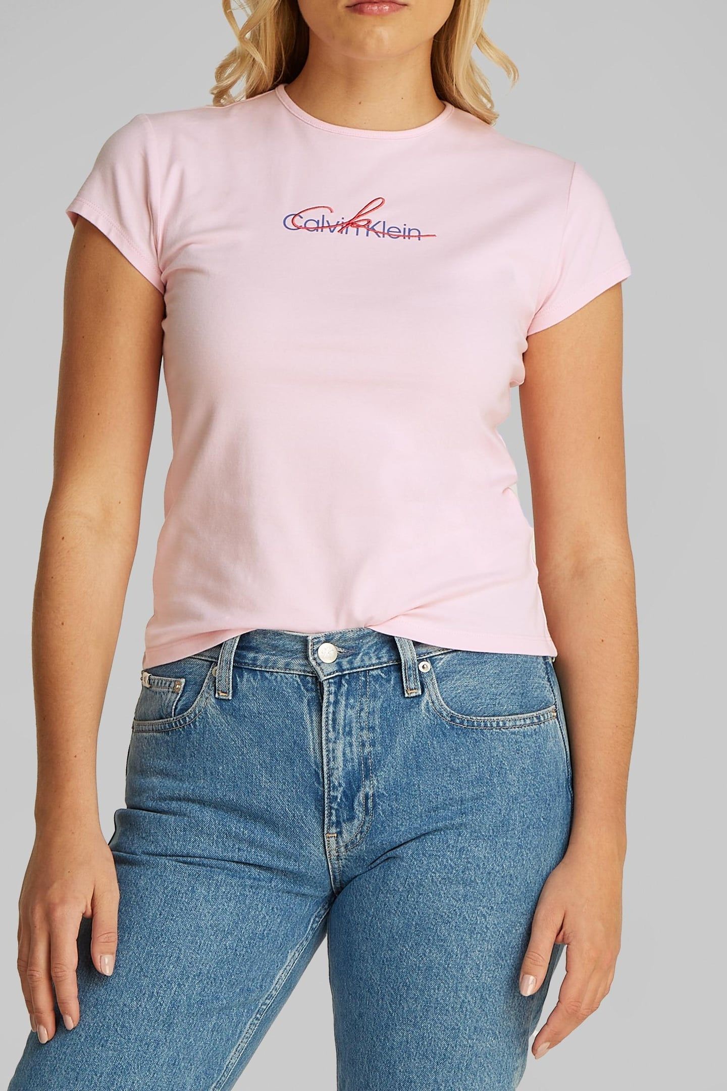 SS SLIM SCRIPT TEE PASTEL PINK 1