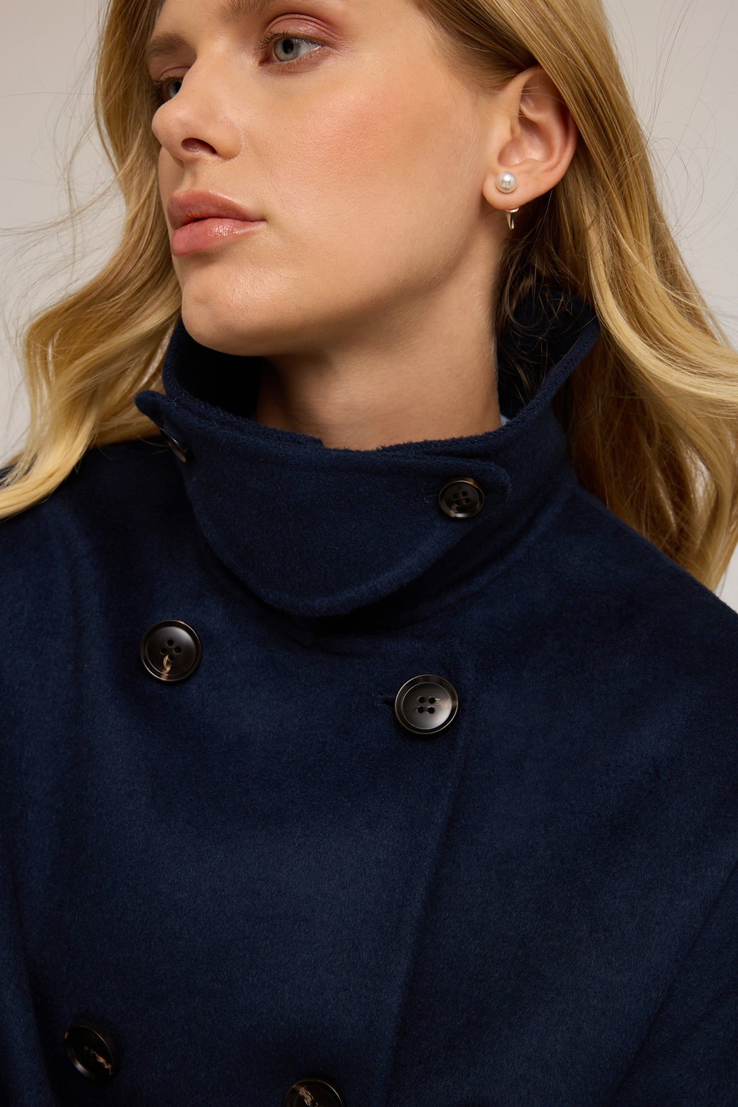 DOUBLE-BREASTED COAT IN WOOL BLEND CLOTH BLUE 5