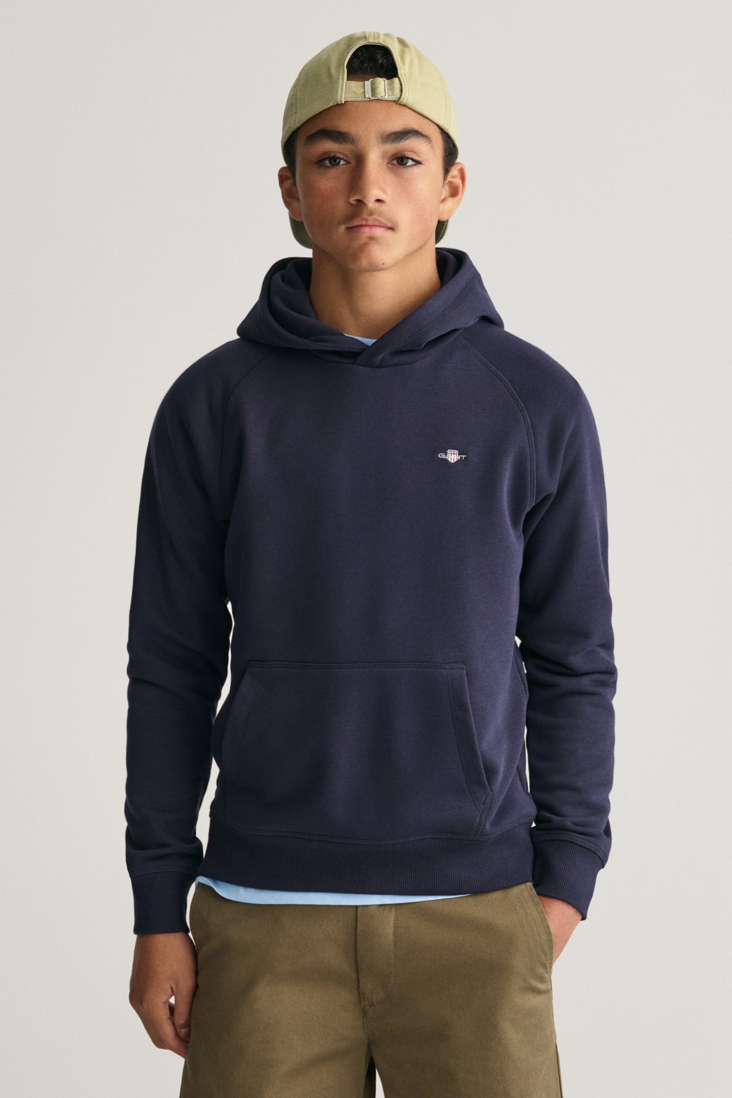 TEEN UNISEX SHIELD HOODIE EVENING BLUE 2