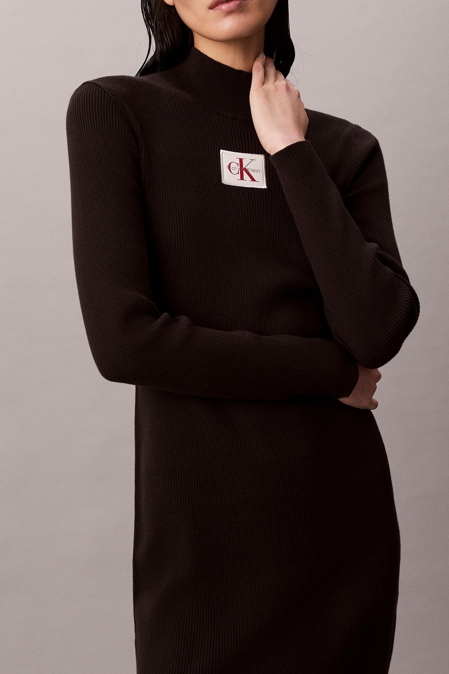 LS T NECK MINI DRESS BLACK 4