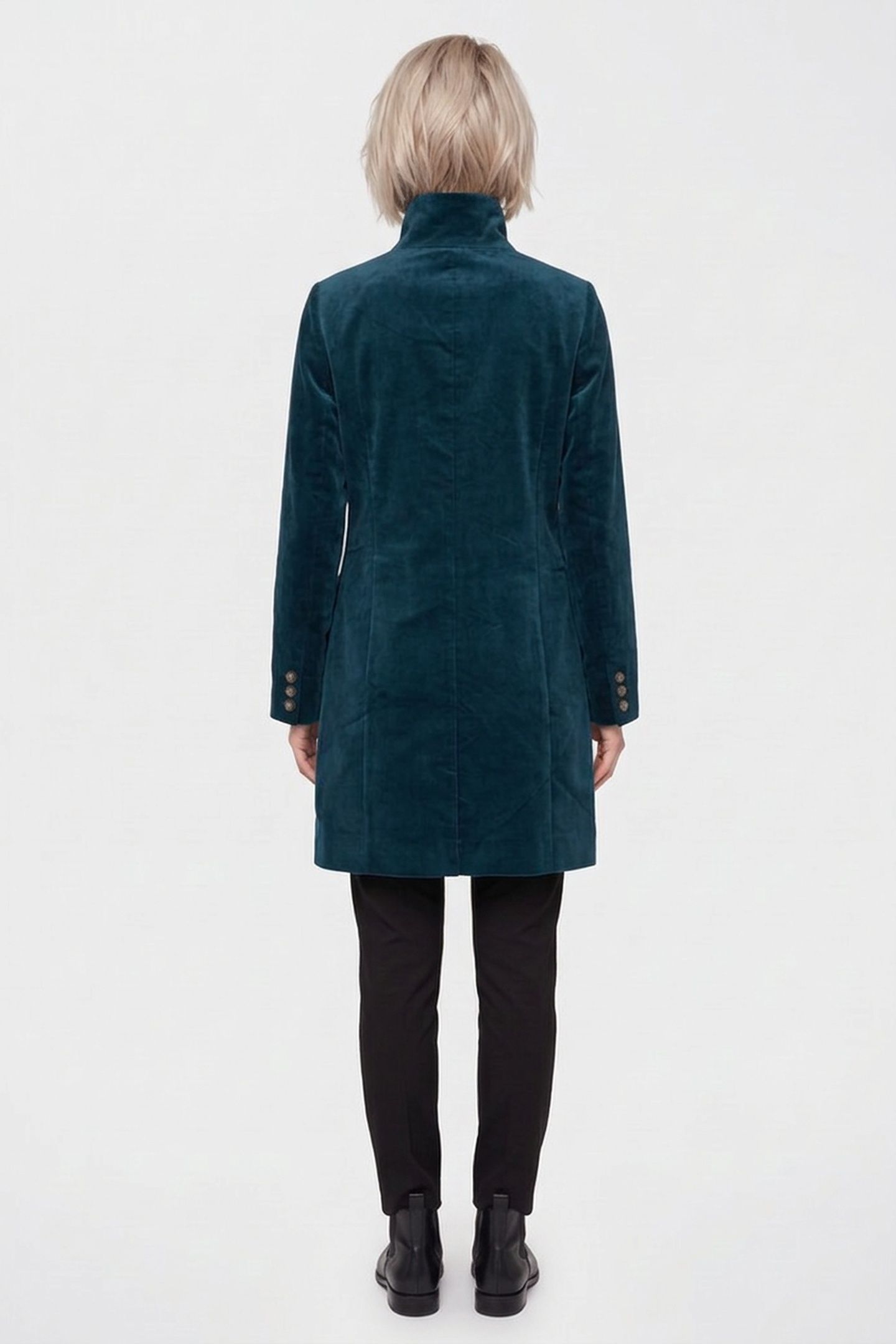 KARLA VELVET COAT DARK TEAL 2