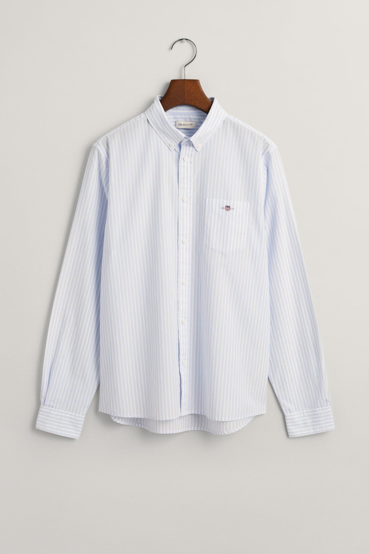 TEEN UNISEX STRIPED SHIELD POPLIN SHIRT LIGHT BLUE 2