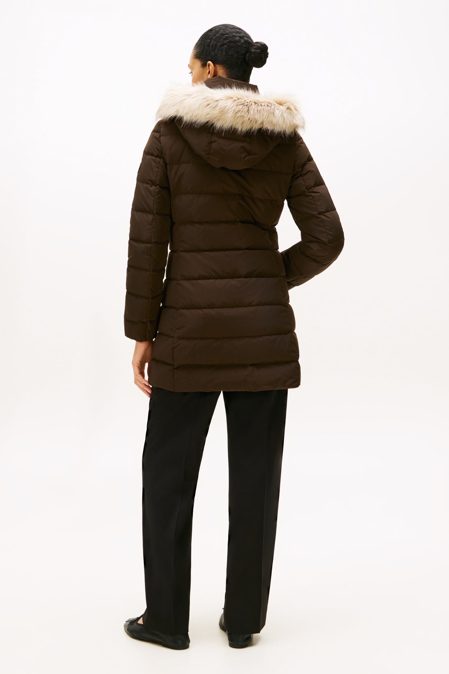 MW DOWN SLIM COAT DARK COFFEE 2
