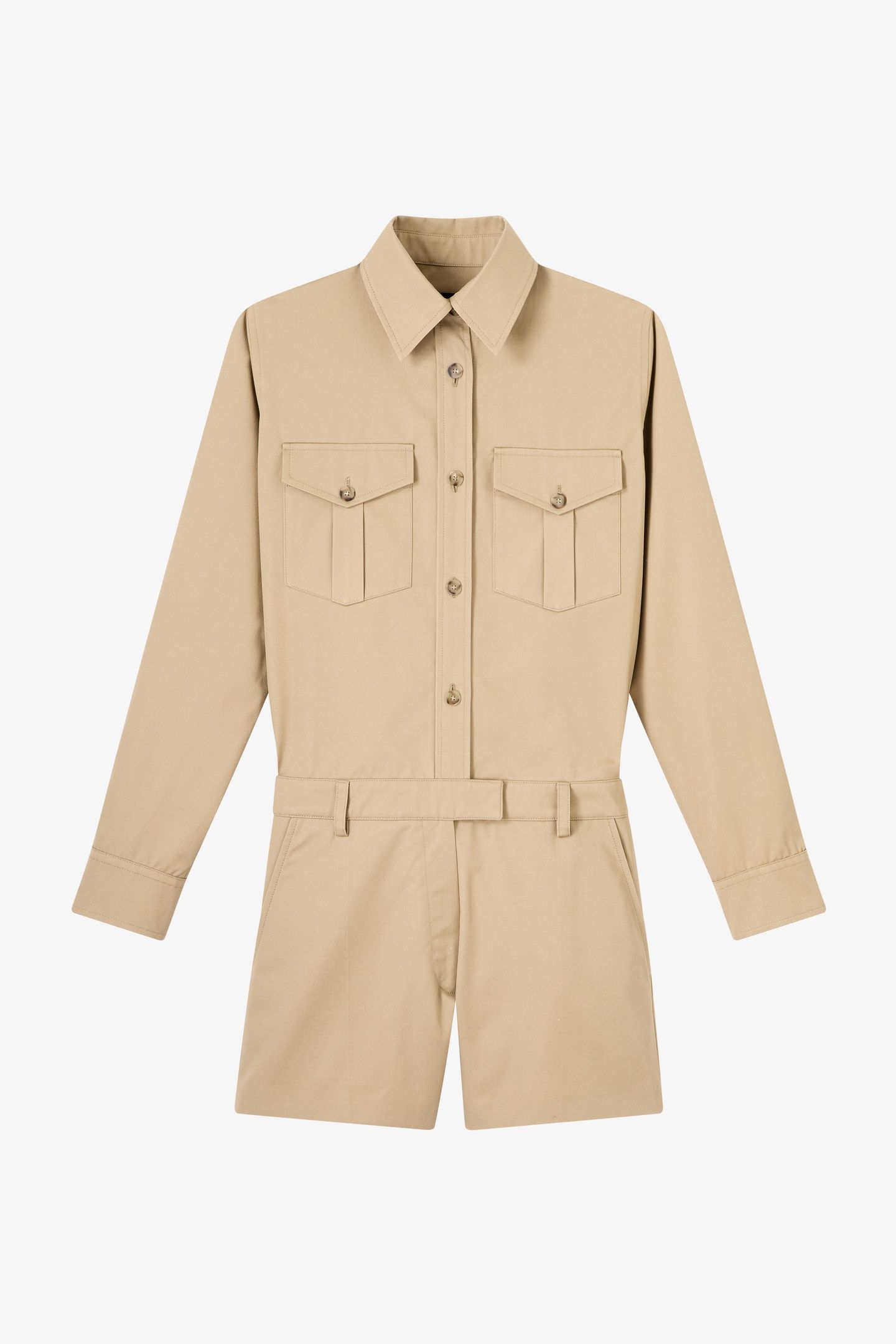 SHORT JUMPSUIT DARK BEIGE 1
