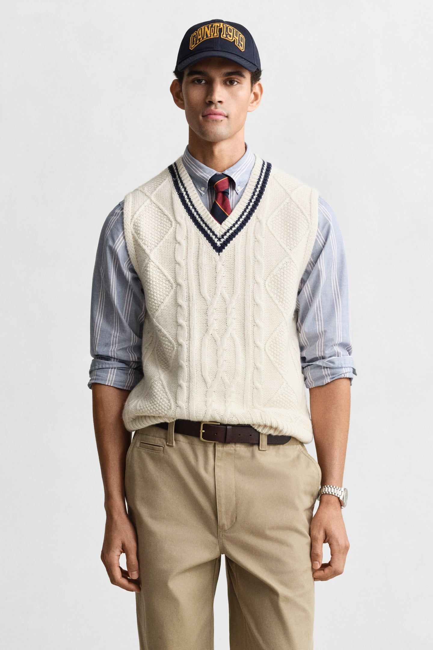 CABLE VEST CREAM 1