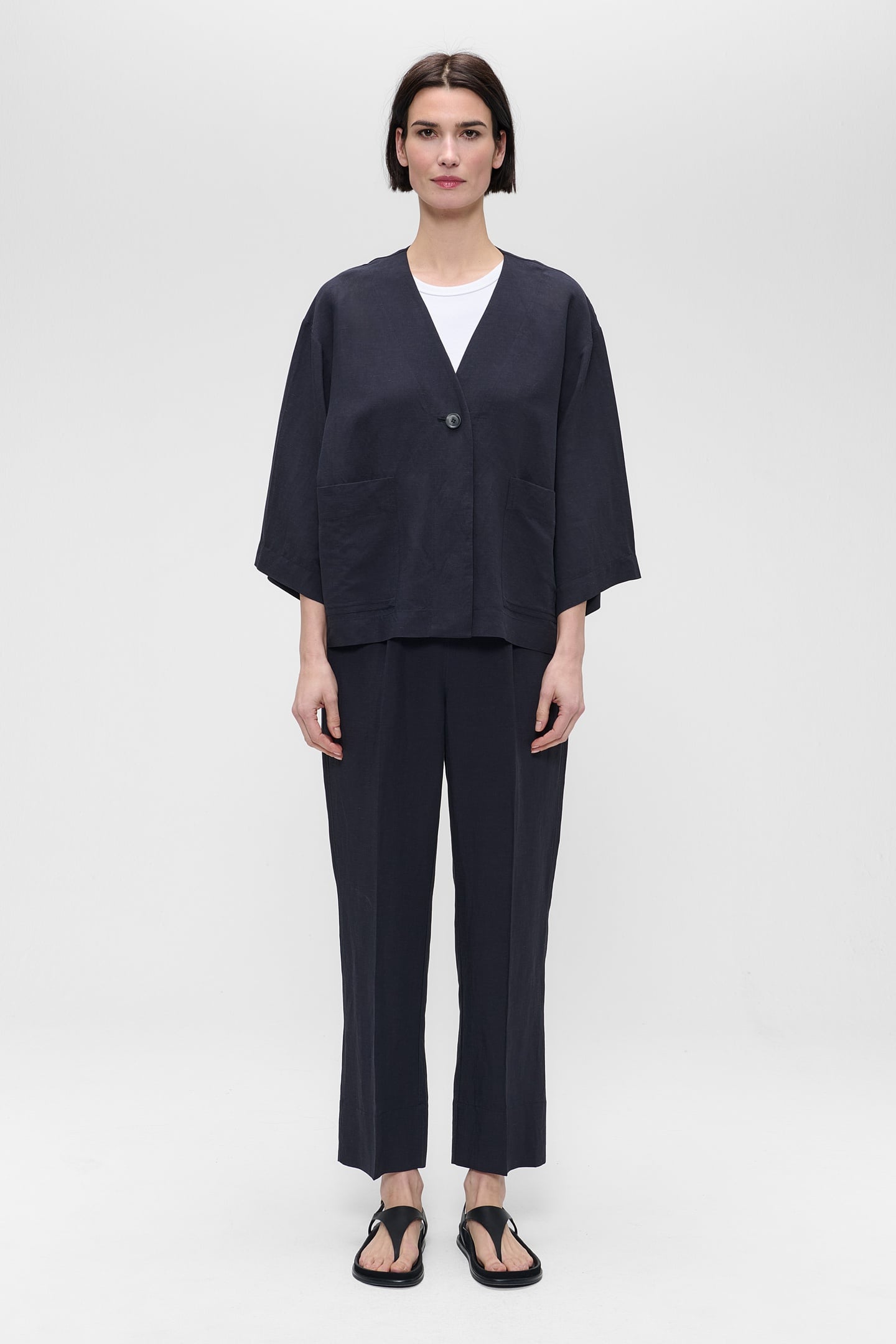 FINE LINEN VISC SHIRT JACKET SLATE 3