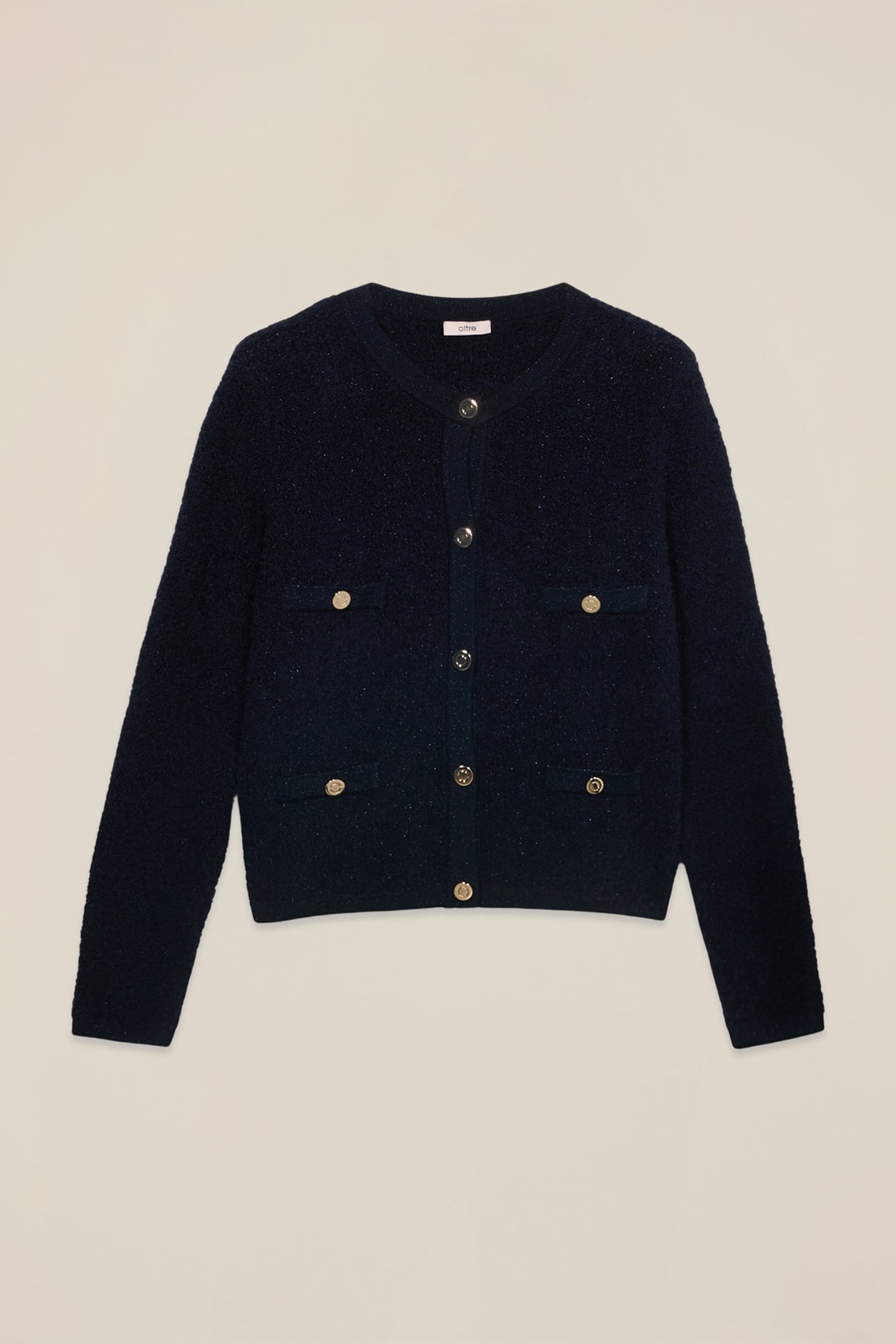 SHORT CARDIGAN WITH JACKET EFFECT BLUE 4