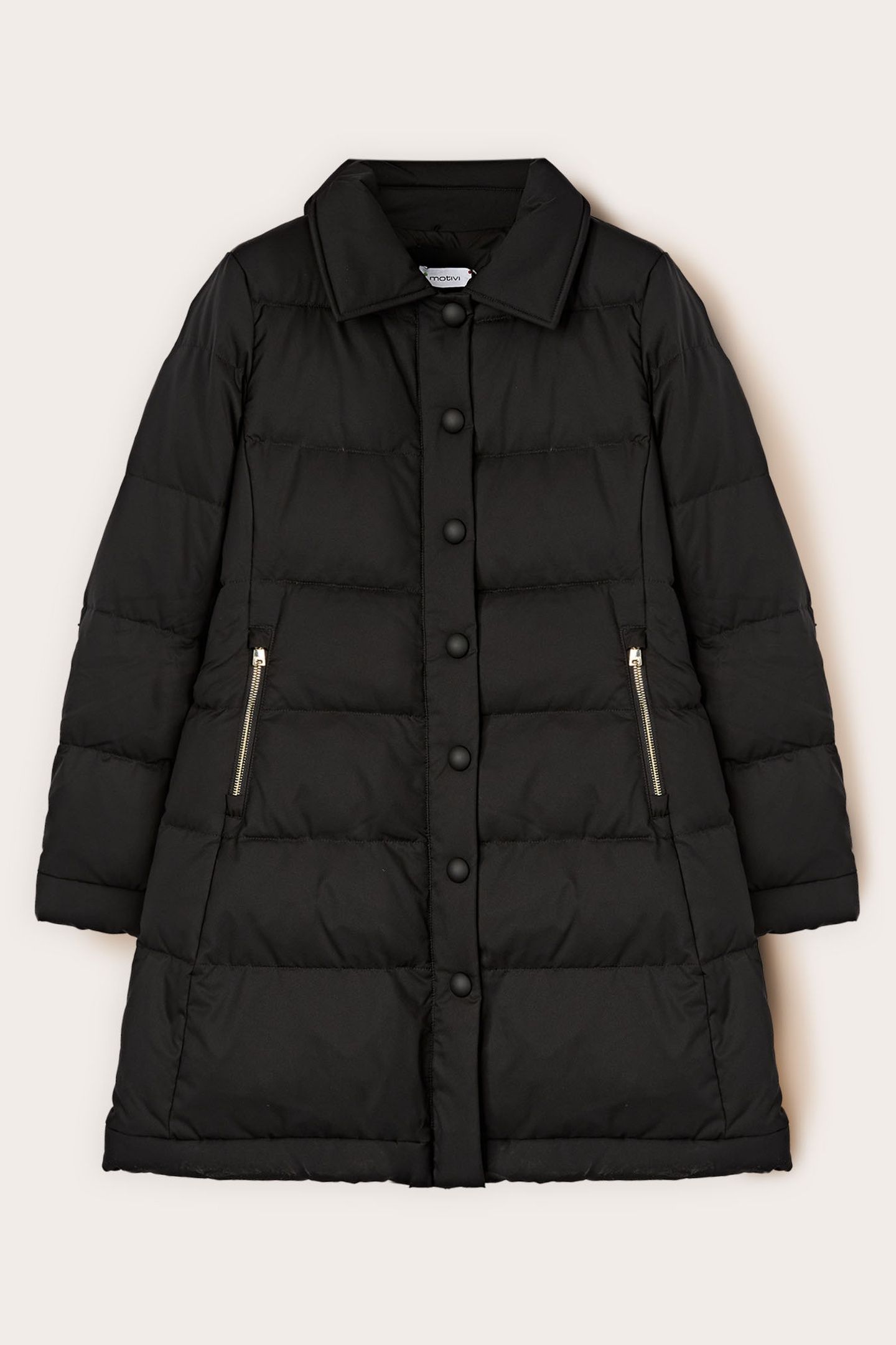 LONG DOWN JACKET WITH HIGH COLLAR BLACK 4