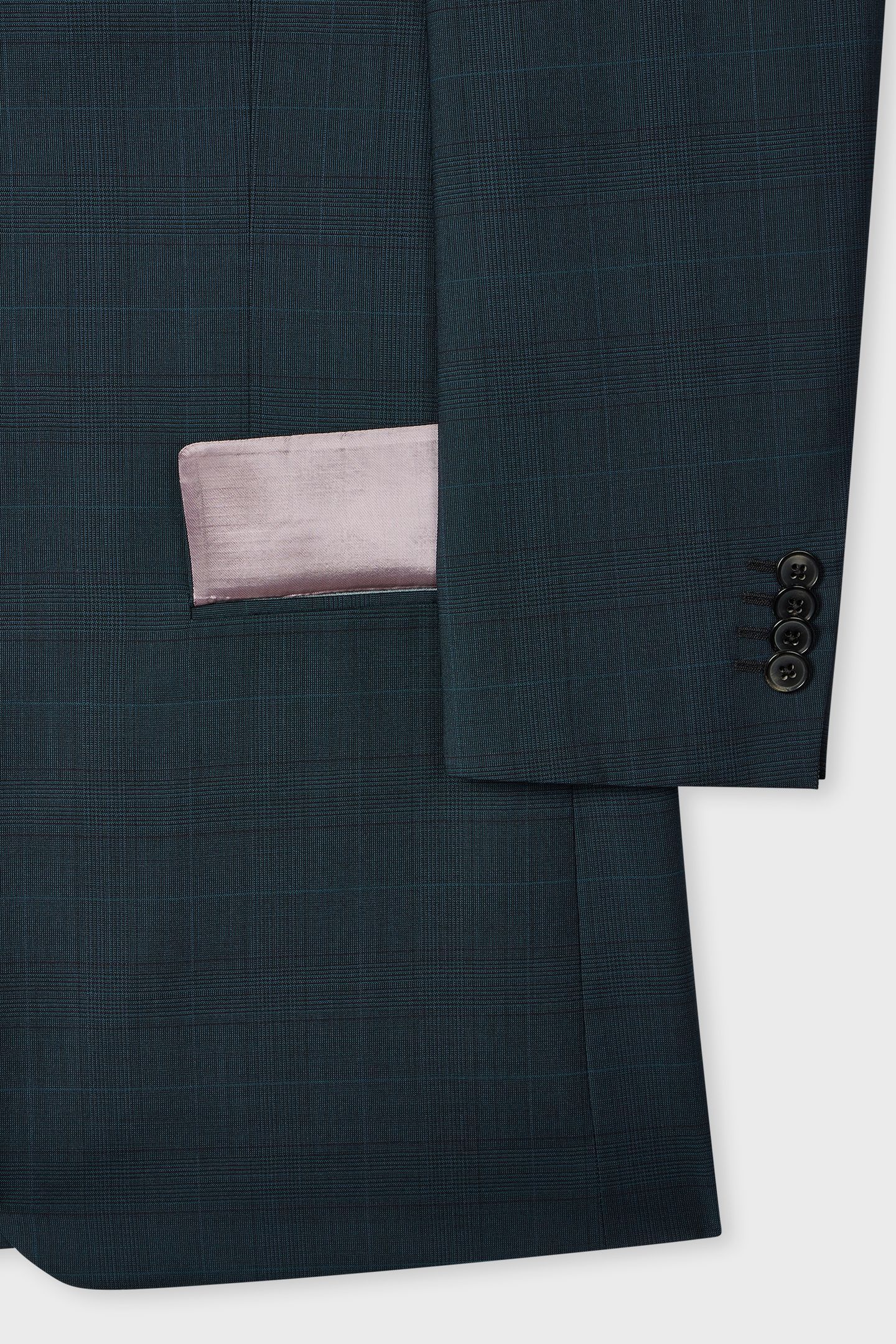 MENS TAILORED FIT 2 BUTTON SUIT PETROL GREEN 5