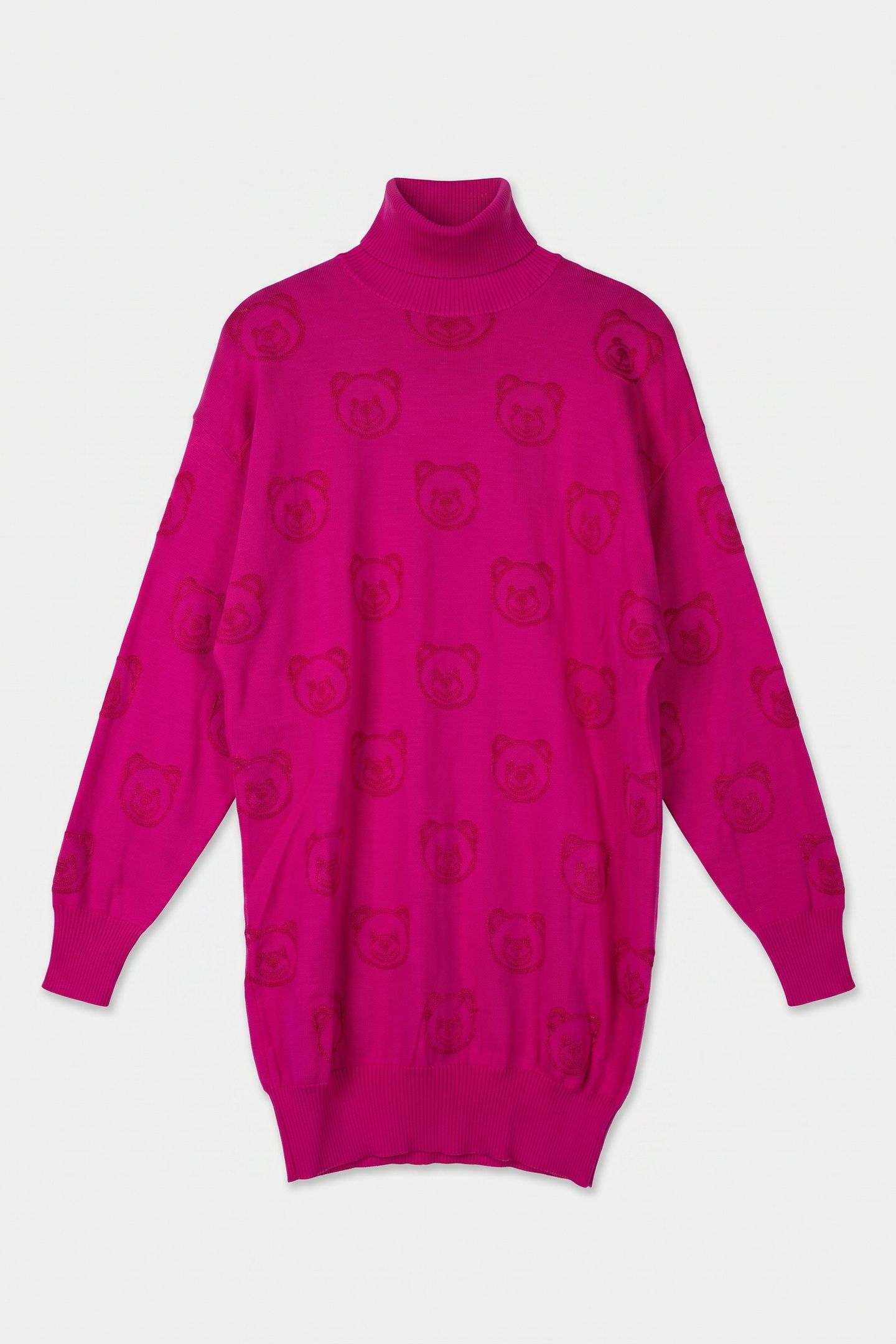 ALLOVER TEDDY BEAR WOOL DRESS PURPLE 3