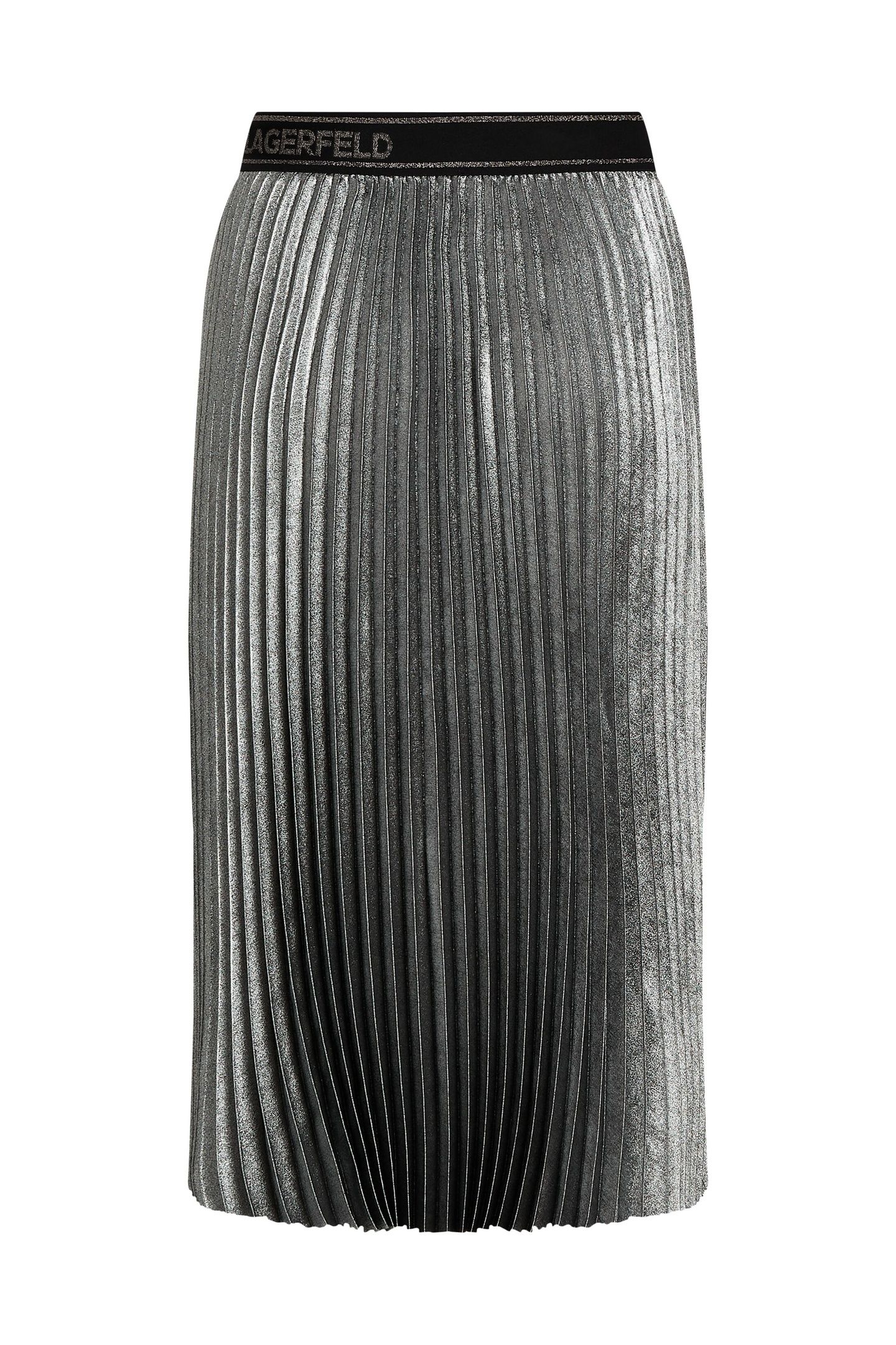 FOIL PLEATED SKIRT GUNMETAL 5
