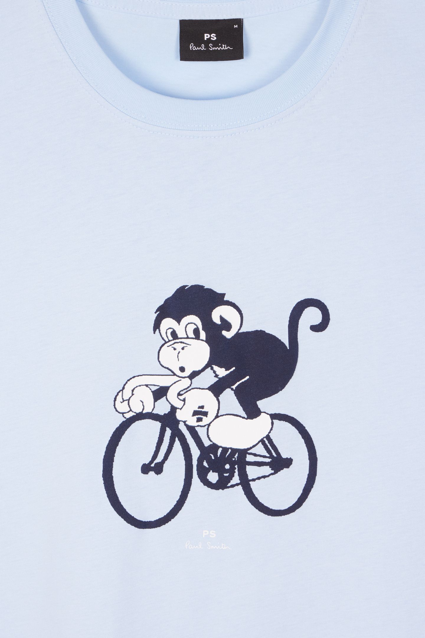 MENS REG FIT TSHIRT BIKE MONKEY LIGHT BLUE 6