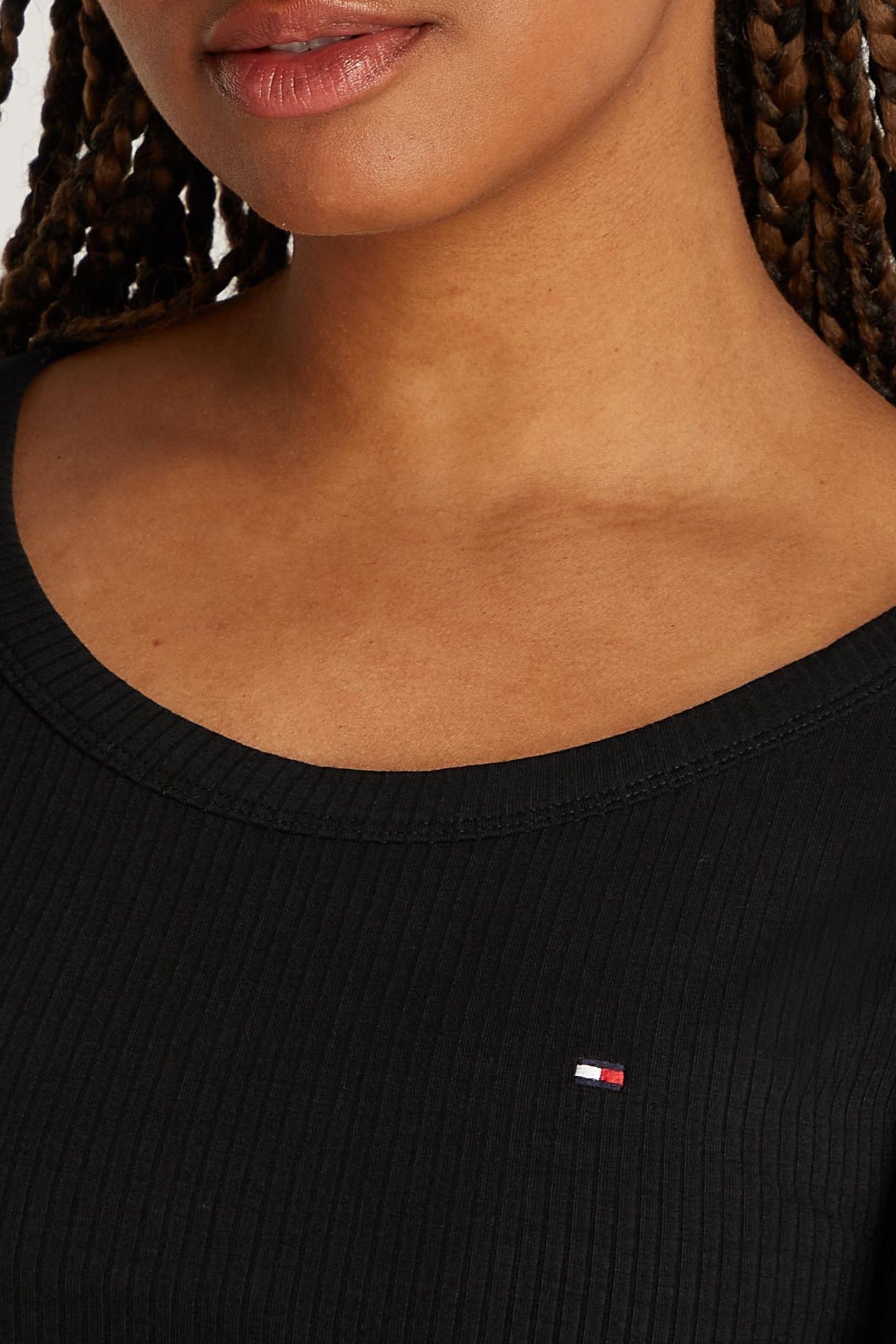 SLIM 5X2 RIB O-NECK LS BLACK 7