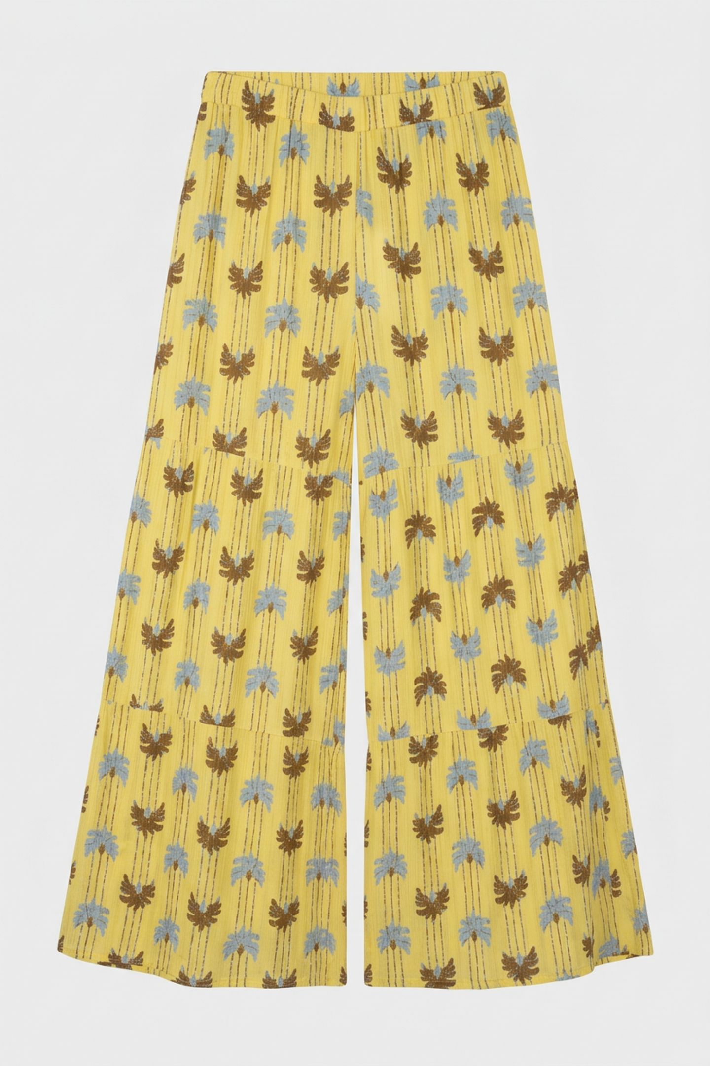 PALMERA PANTS LIGHT YELLOW PALM PRINT 3