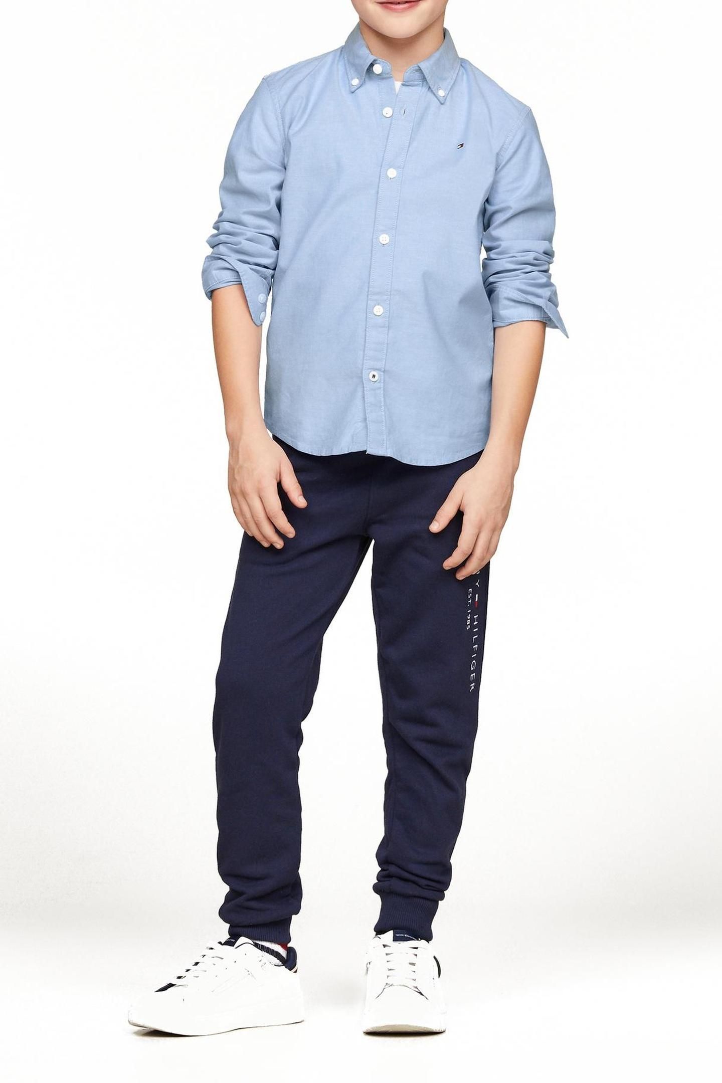 BOYS STRETCH OXFORD SHIRT CALM BLUE 4