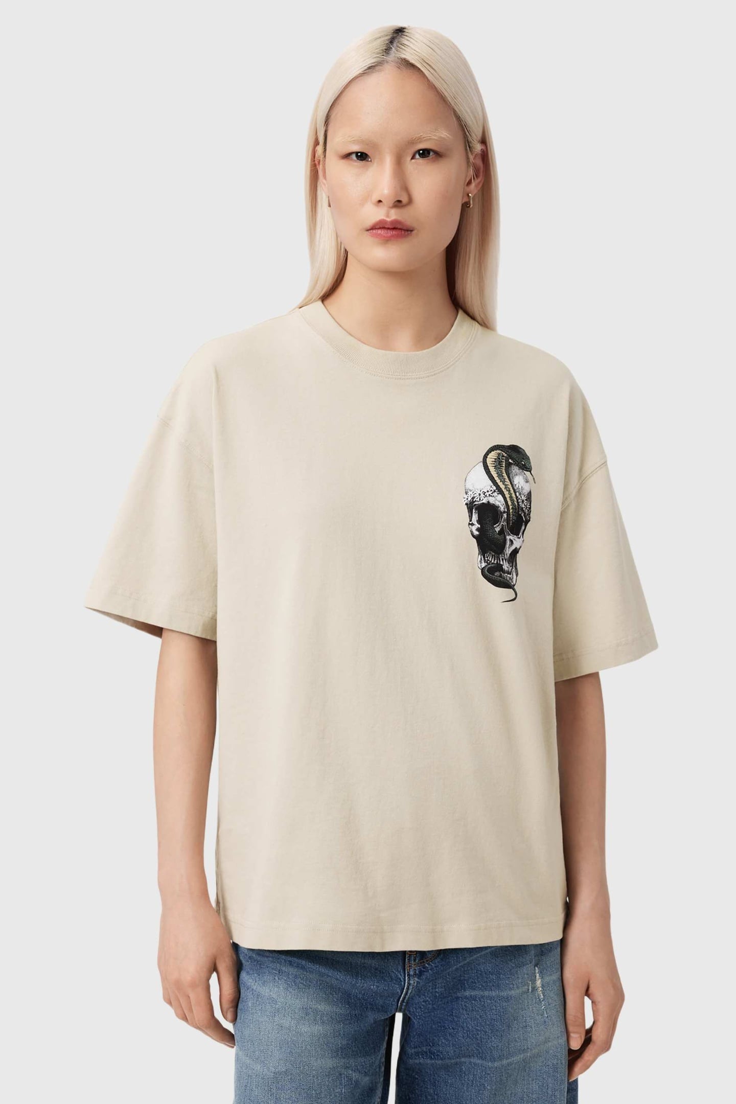 SNAKEHEAD ETTA TEE ALMOND WHITE 2