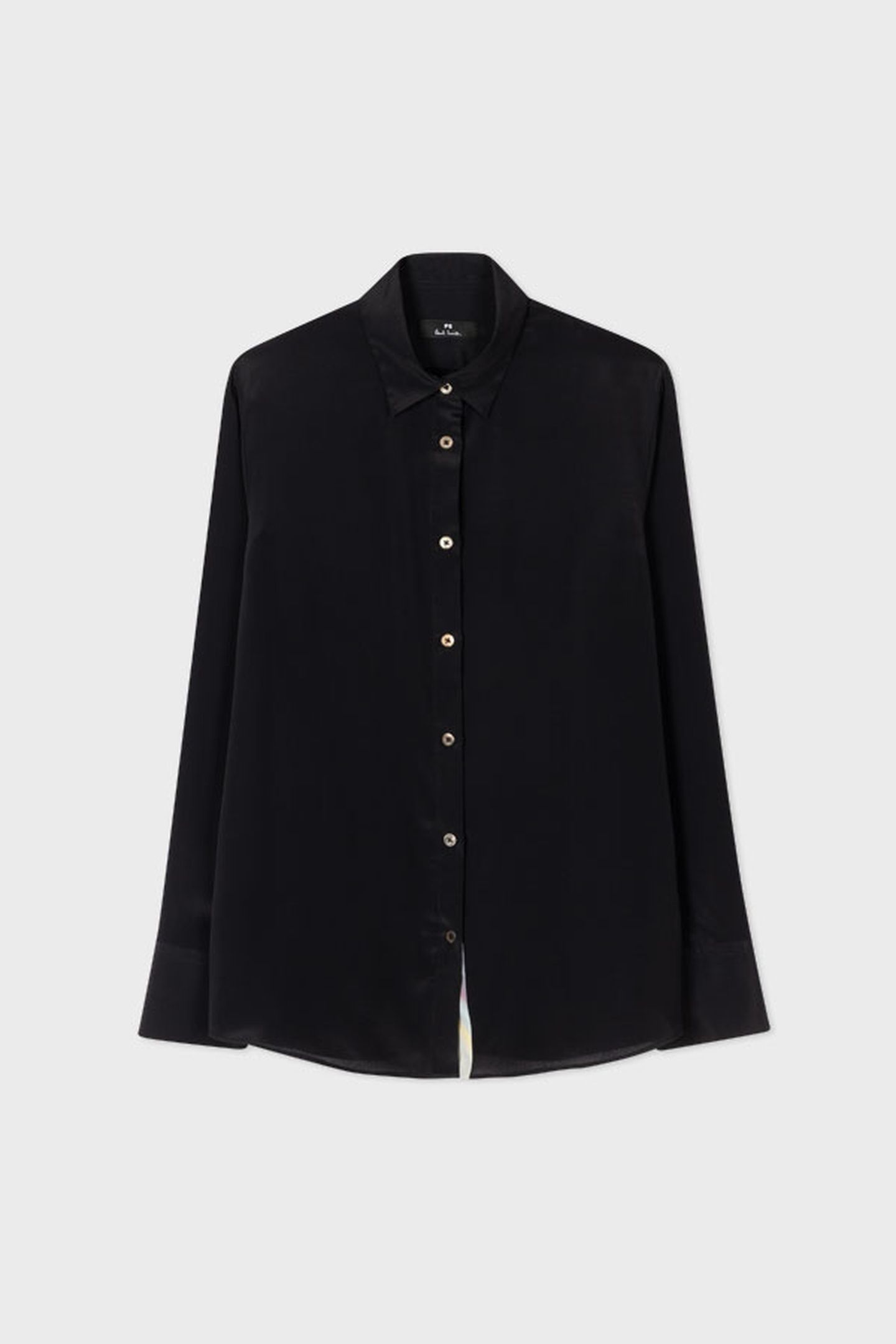 WOMENS SPRAY SWIRL PLACKET SHIRT BLACK 5