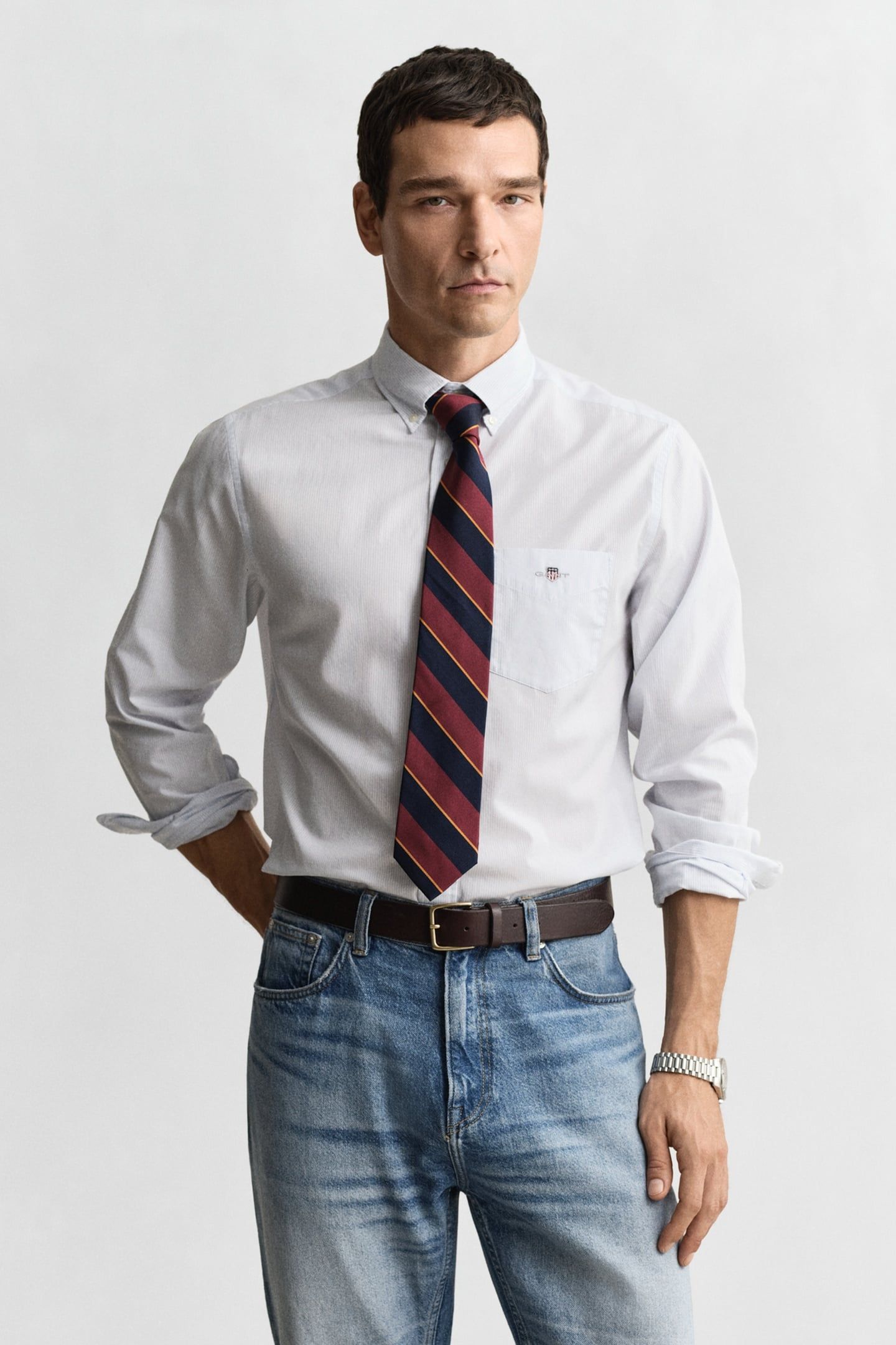 REG CLASSIC POPLIN BANKER SHIRT LIGHT BLUE 1