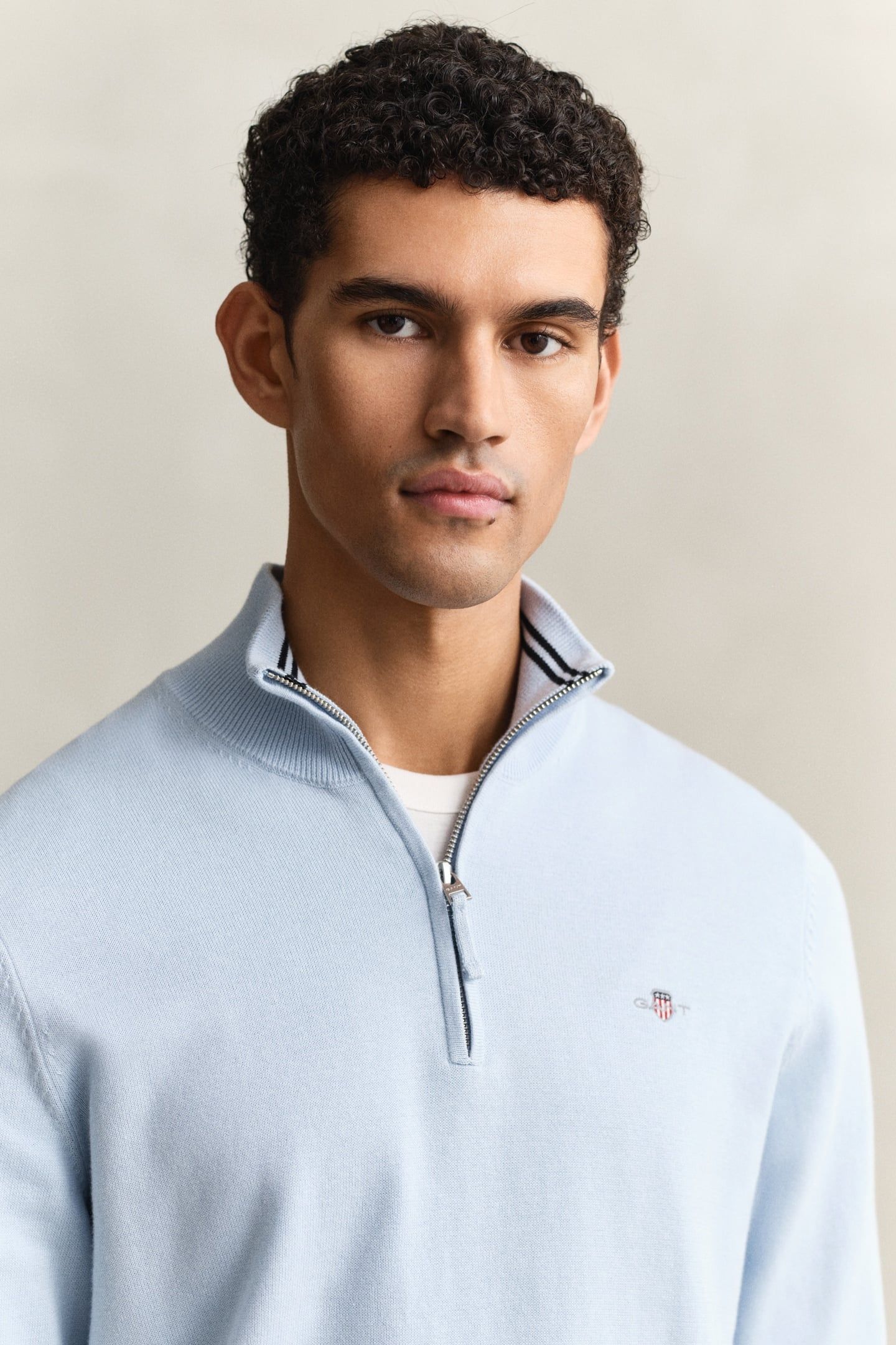CLASSIC COTTON HALF ZIP FRESH BLUE 5
