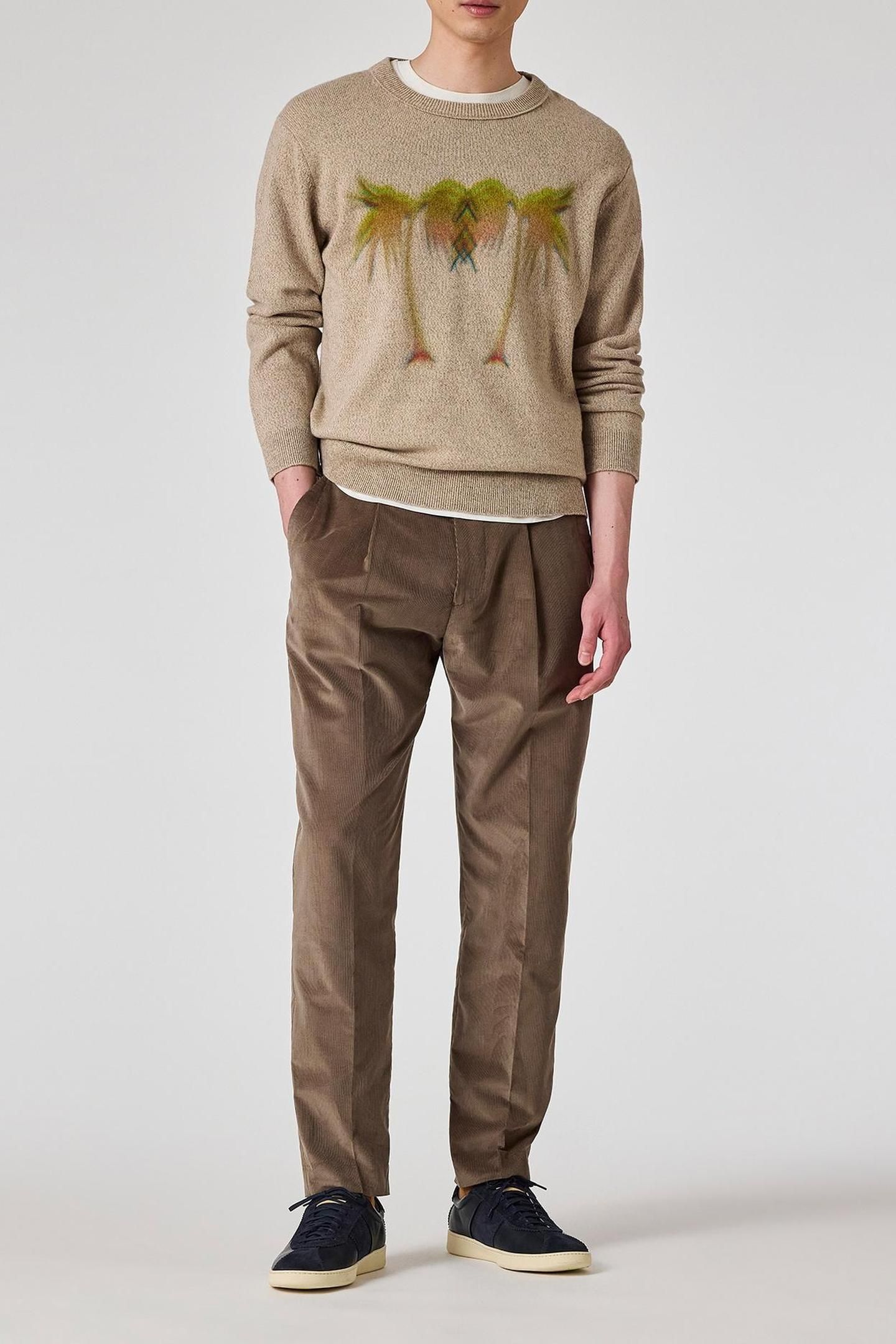 MENS SWEATER CREW NECK LIGHT BEIGE 2