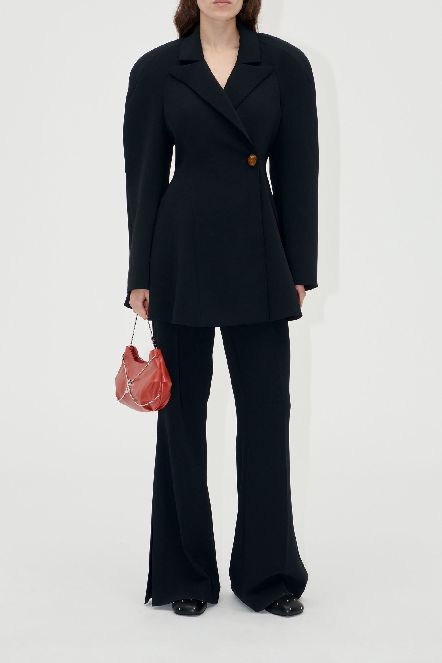 FLARED LONG PANTS BLACK 2