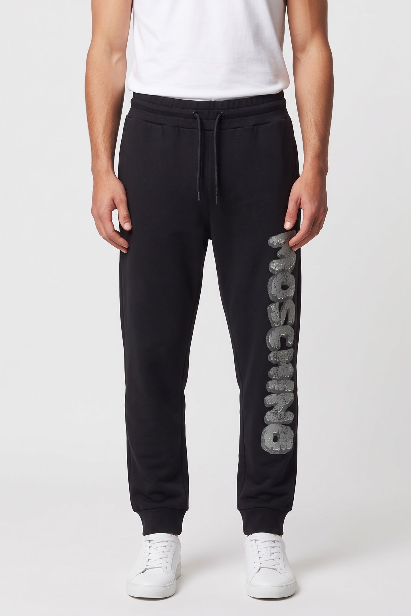 MOSCHINO X THE FLINTSTONES™ ORGANIC FLEECE TROUSERS BLACK 1