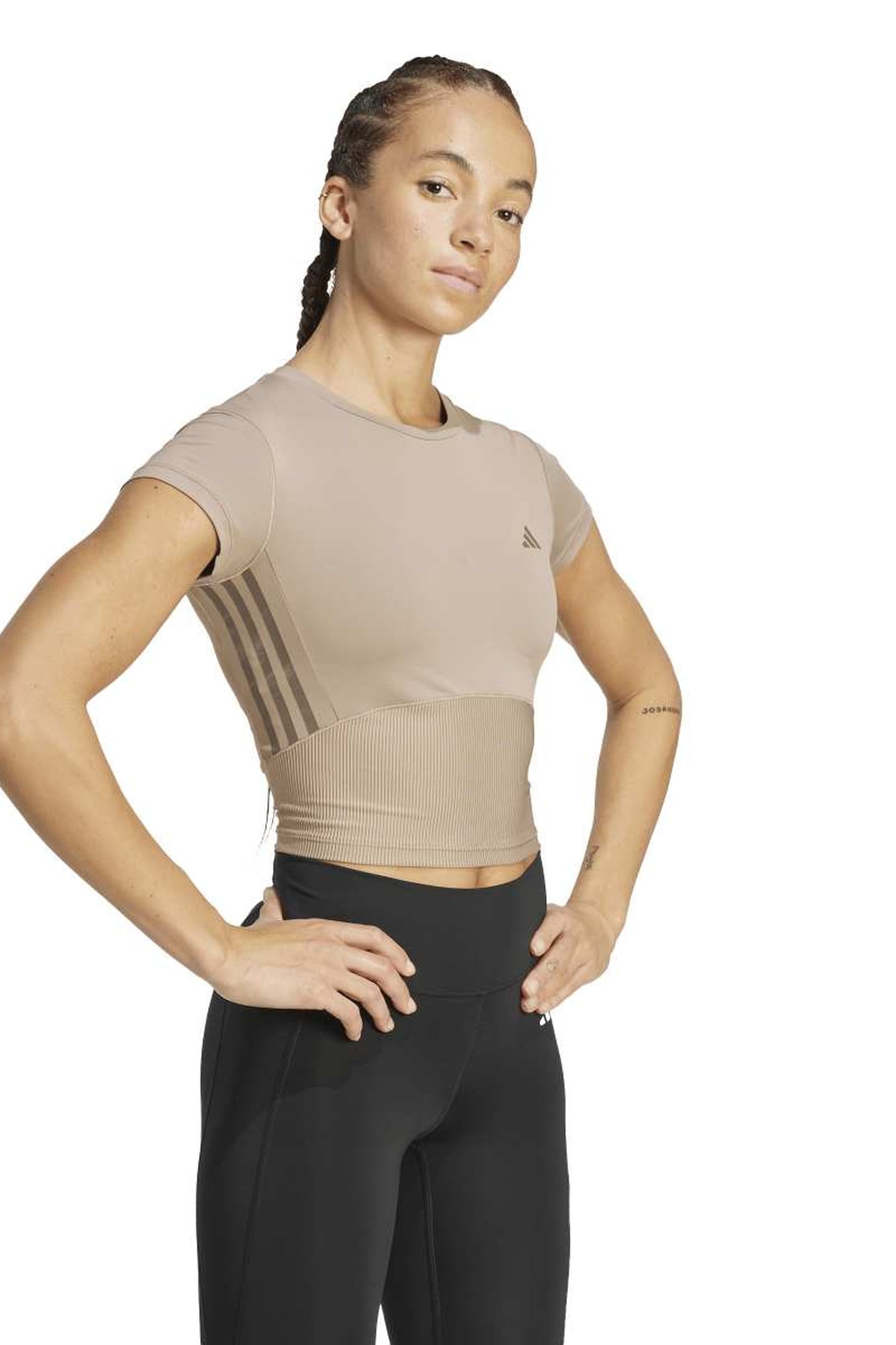 HYG RIB BABY TEE CHALKY BROWN 2