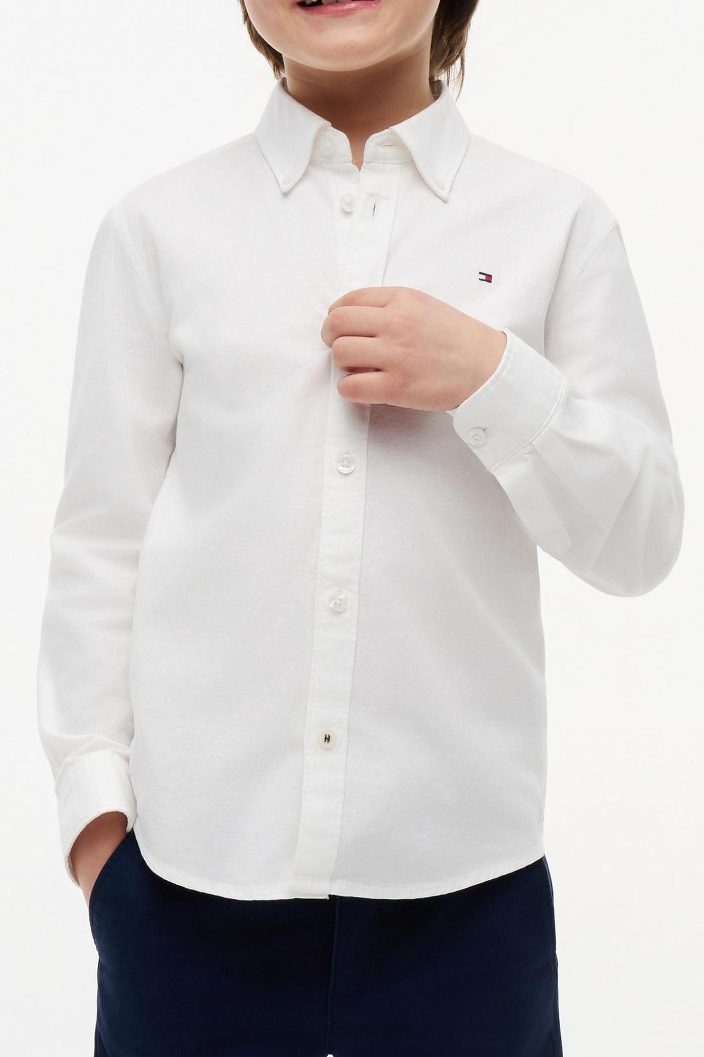 BOYS STRETCH OXFORD SHIRT WHITE 4