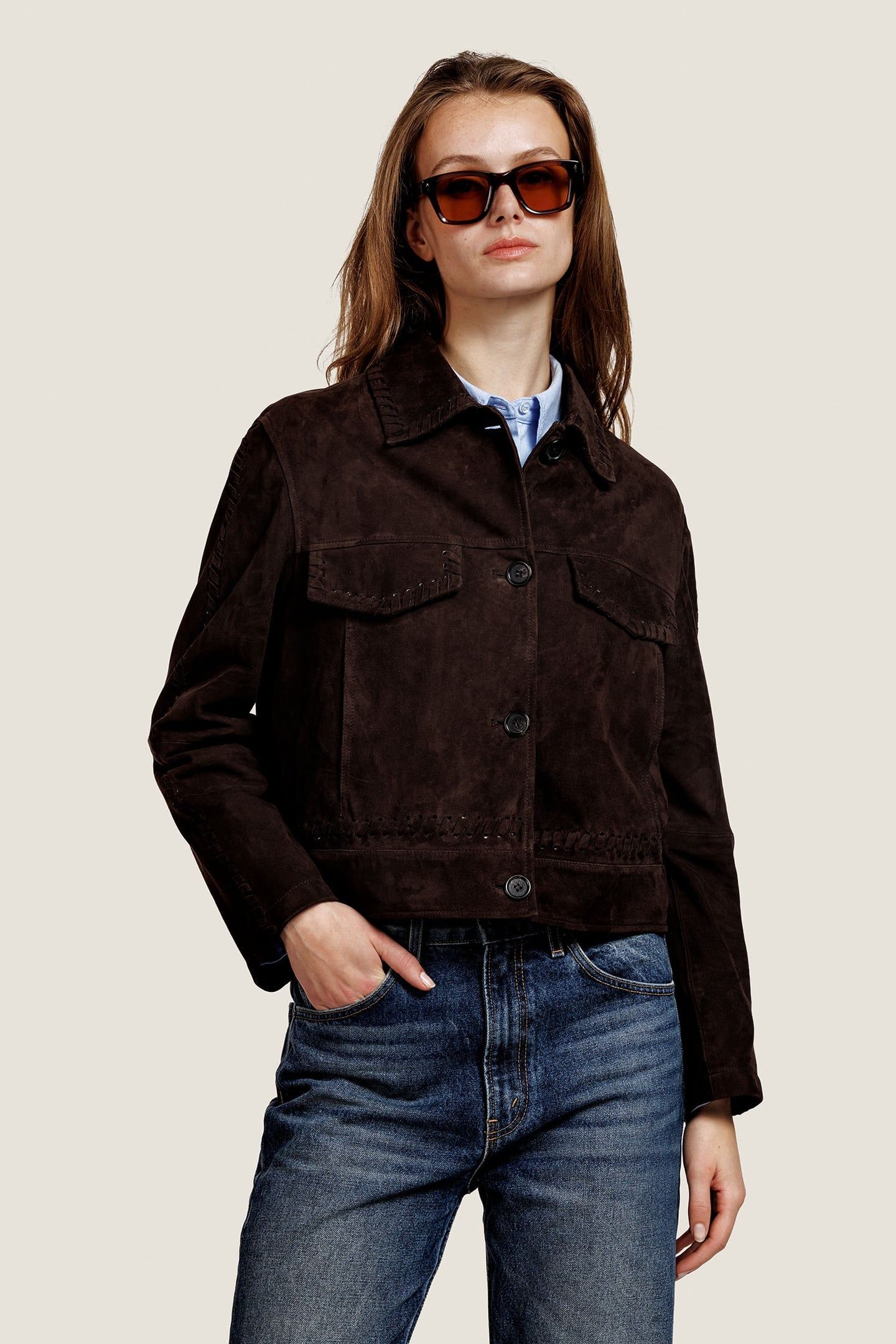 NOÈLLE SUEDE JACKET COFFEE 1