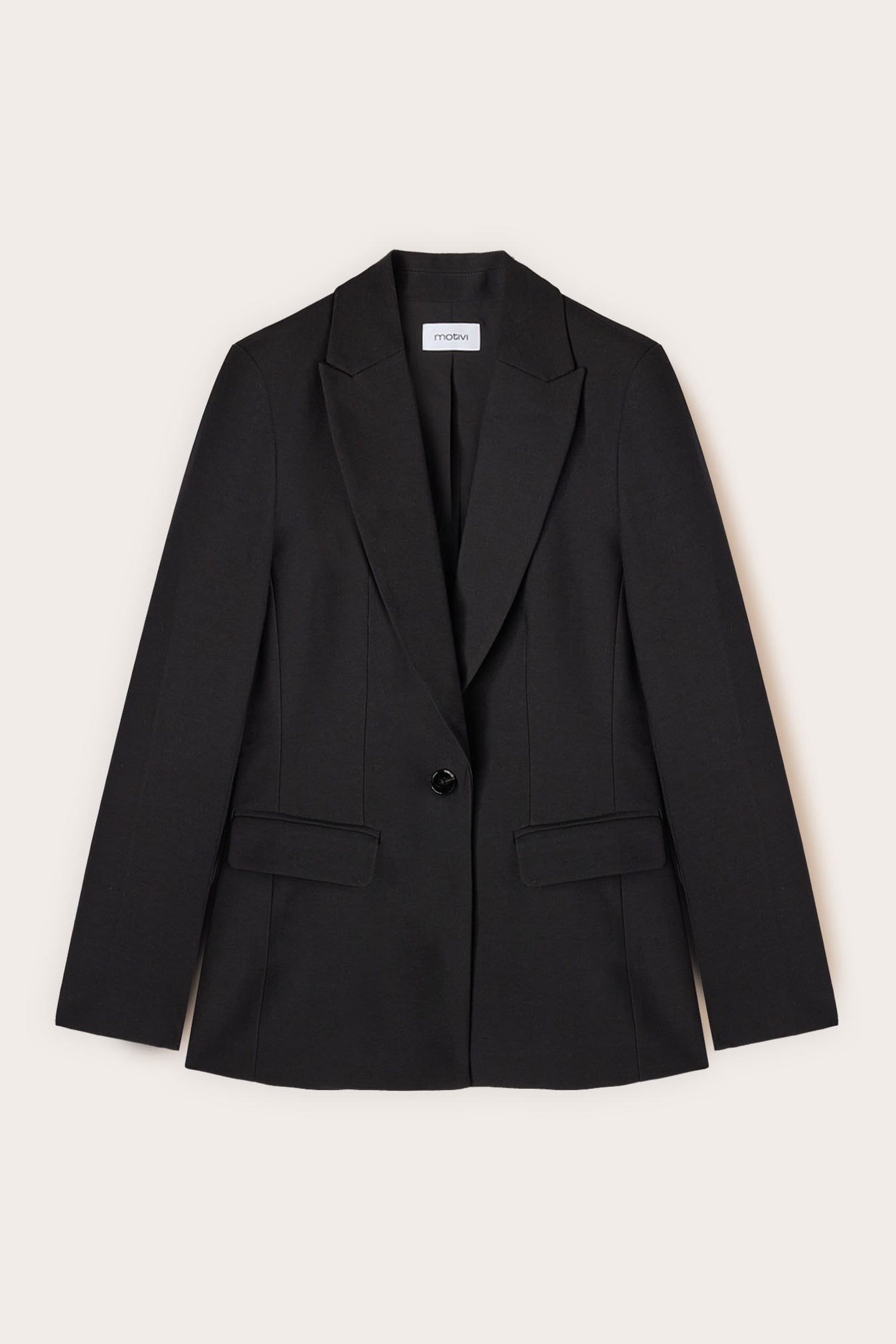 SINGLE-BREASTED VISCOSE BLEND BLAZER BLACK 4