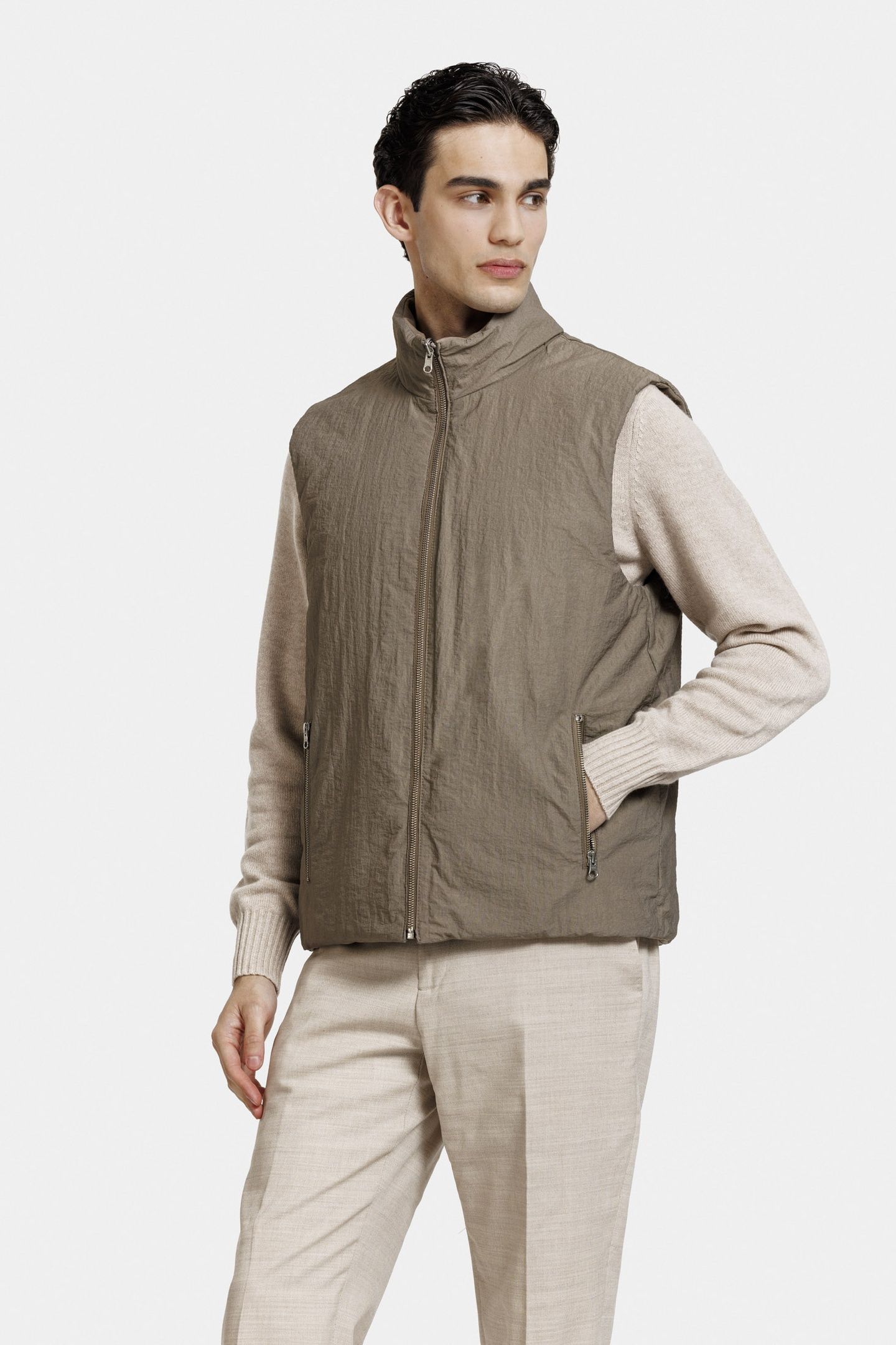 LEV BODYWARMER SILVER GREEN 1