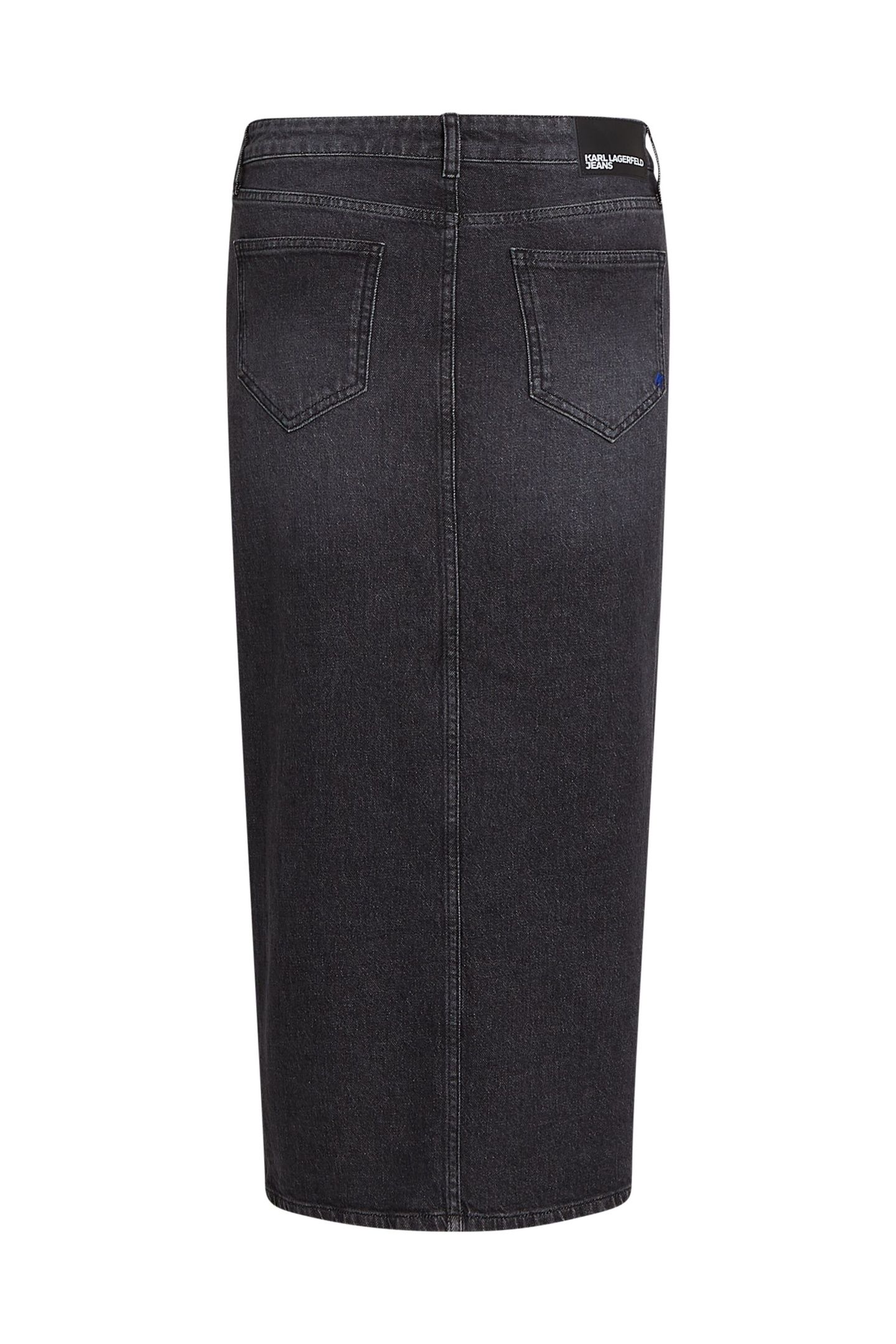 KLJ ZIP DENIM MIDI SKIRT WASHED DARK GREY 5