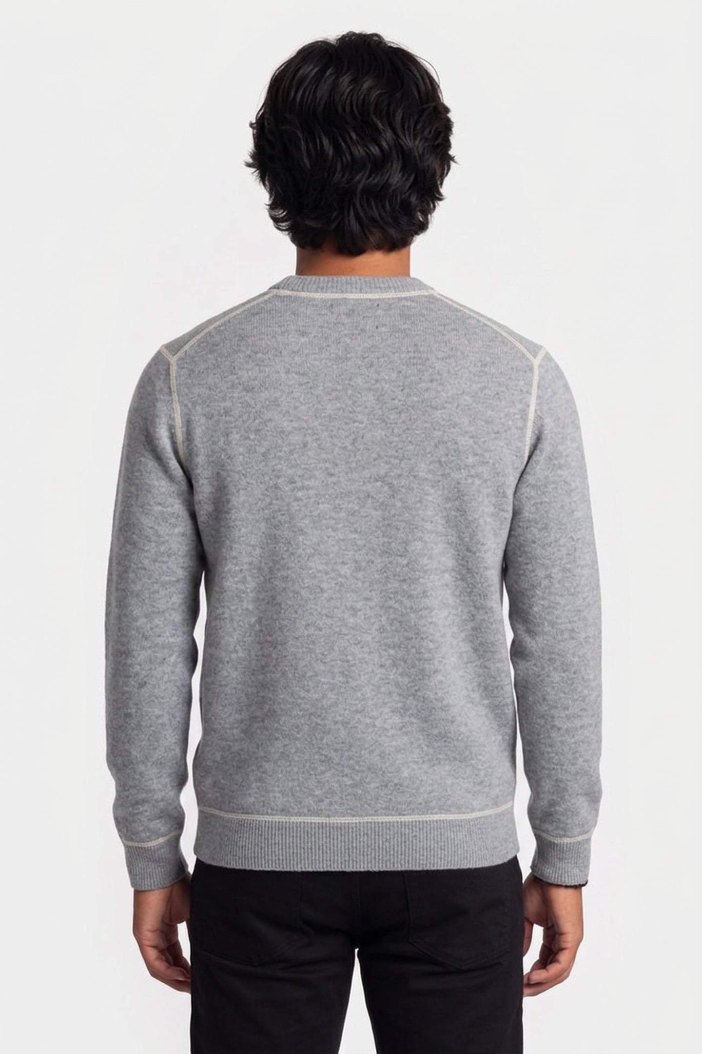 SOFT KNIT CREW NECK REGULAR-FIT PULLOVER MID GREY MELANGE 2