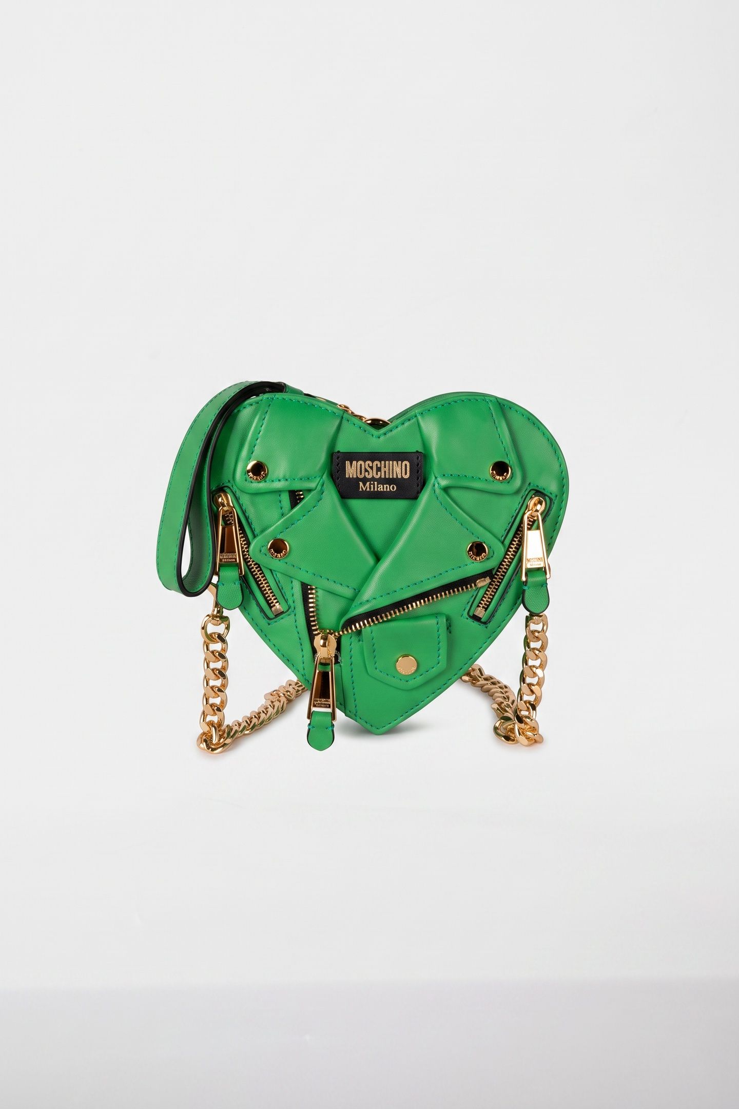 HEART BIKER BAG IN NAPPA LEATHER GREEN 2