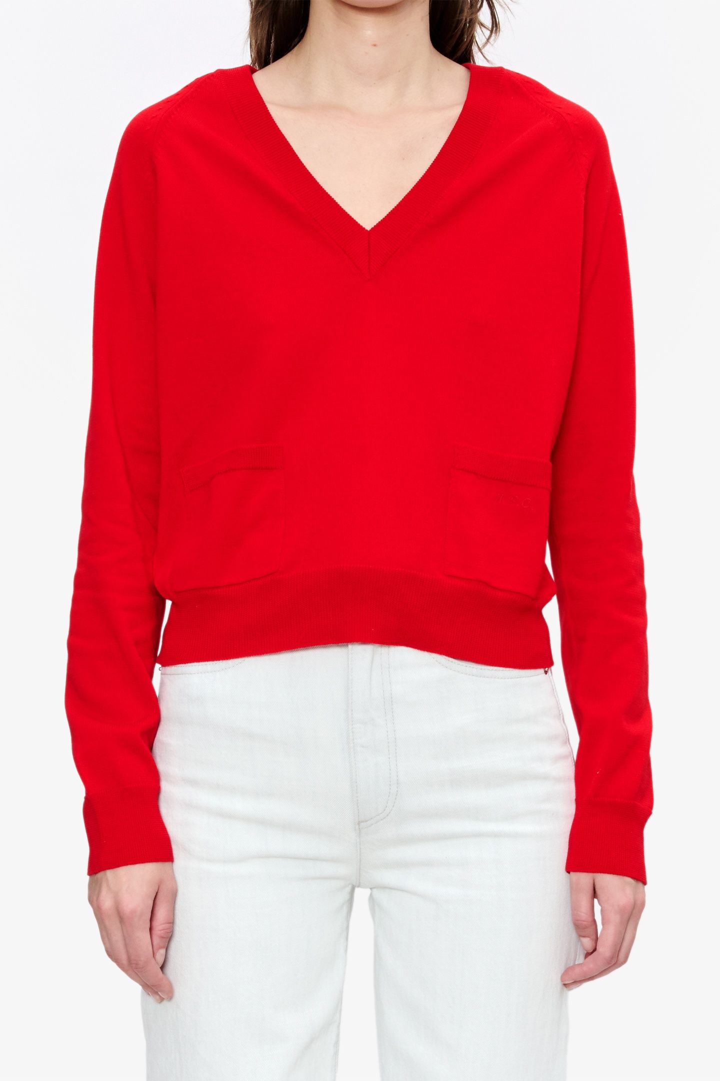 SWEATER V-NECK RED 1