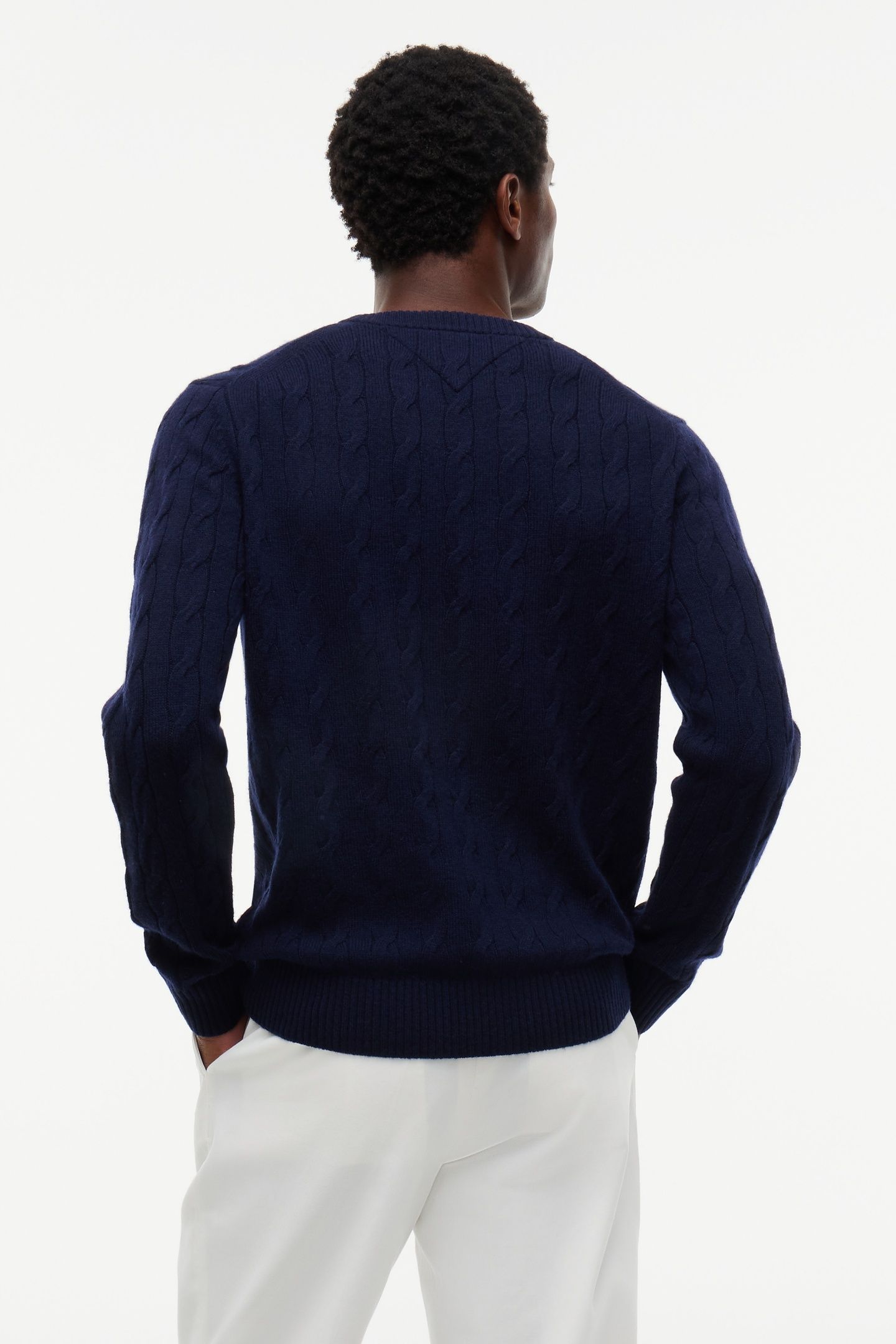 LAMBSWOOL CABLE CREW NAVY BLUE 4