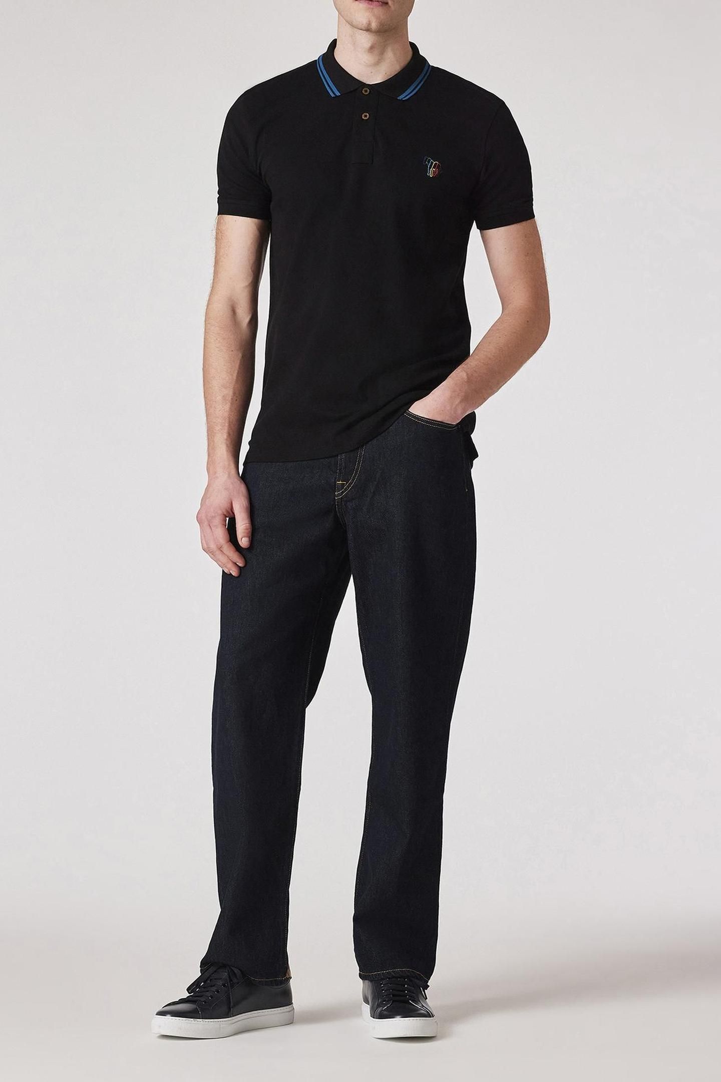 MENS REG FIT POLO ZEB EMB BLACK 2