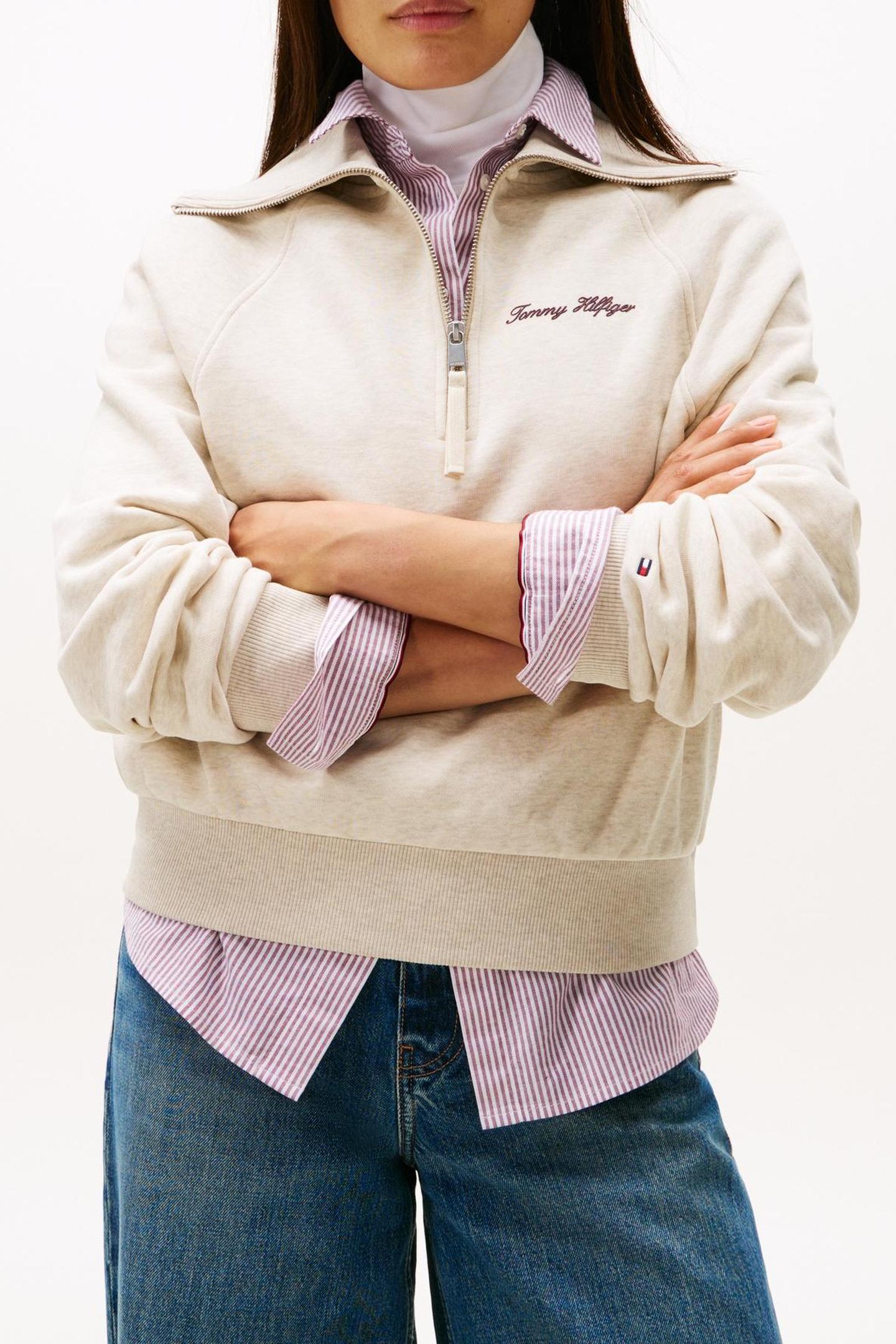 CLASSIC SCRIPT FLEECE HEATHER OATMILK 3