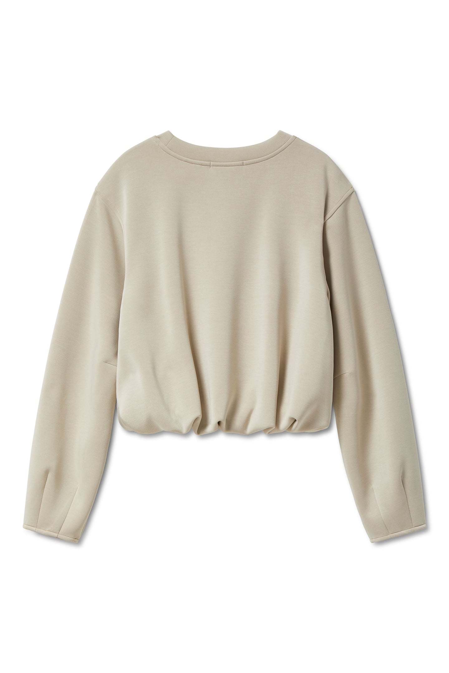 BUBBLE HEM CREWNECK FEATHER GRAY 4
