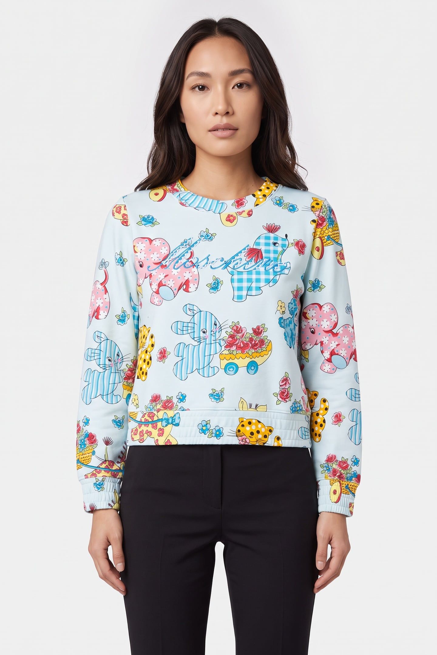 CALICO ANIMALS INTERLOCK SWEATSHIRT BLUE 1
