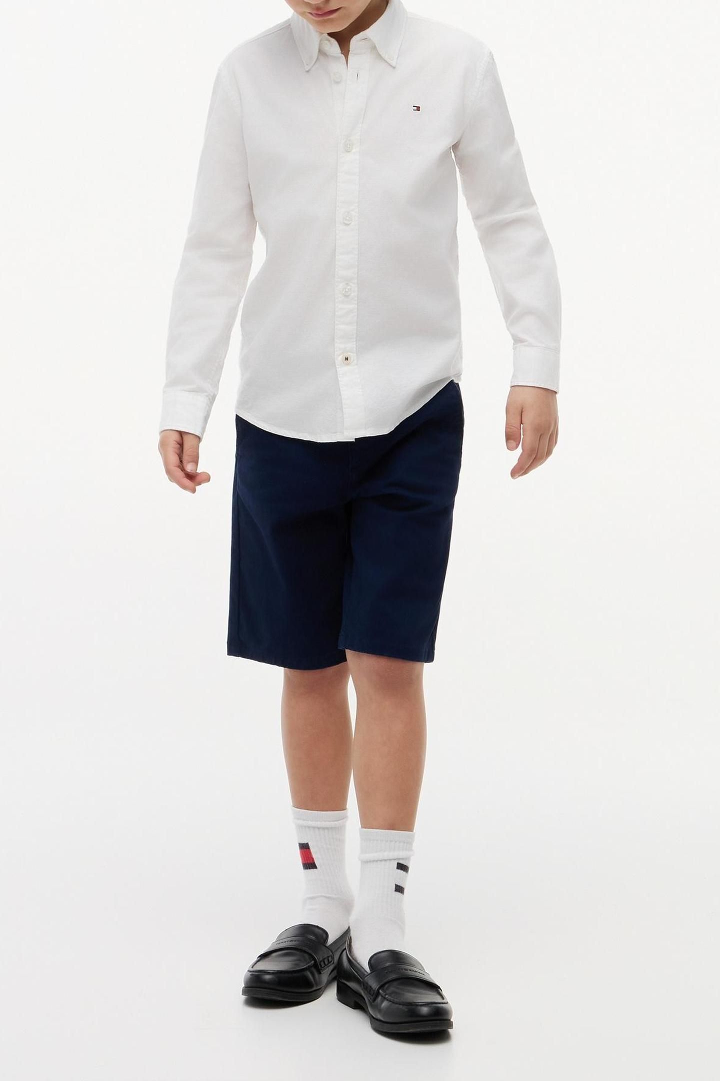 BOYS STRETCH OXFORD SHIRT WHITE 1